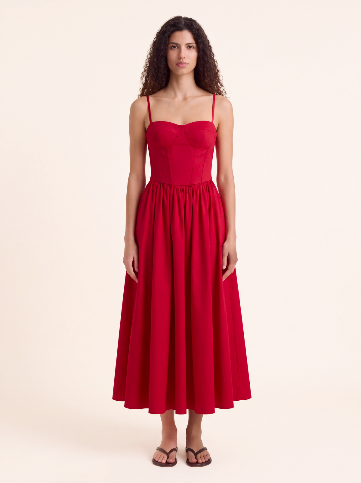 Margot Red Corset Maxi Dress