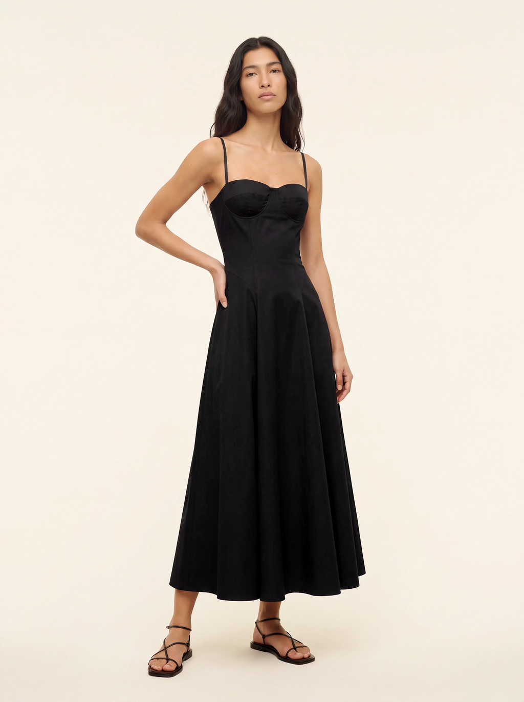 Odette Black Flared Maxi Dress