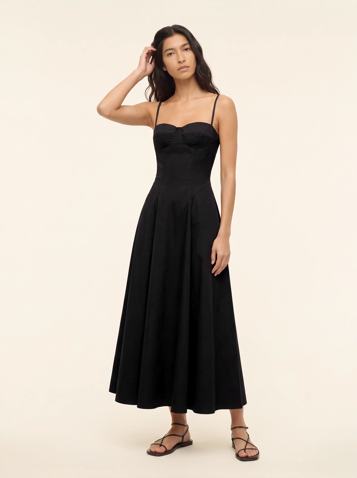 Odette Black Flared Maxi Dress