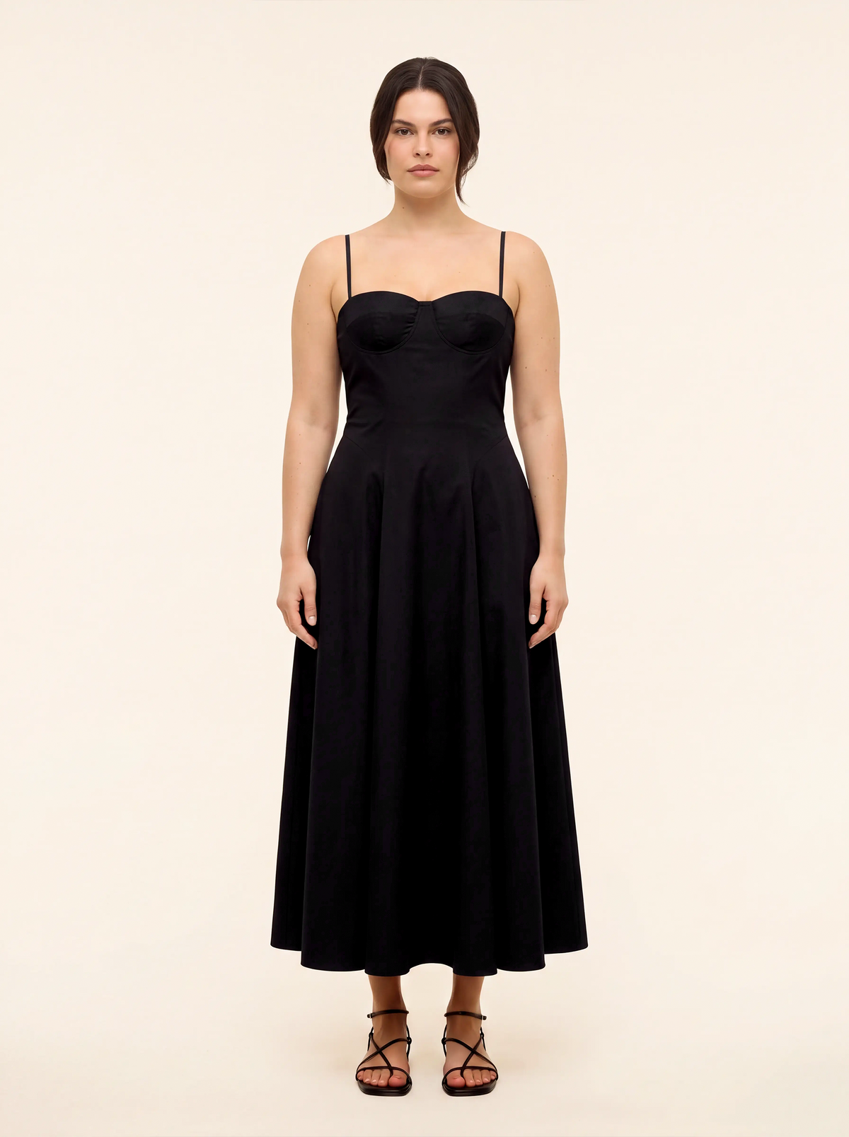Odette Black Flared Maxi Dress