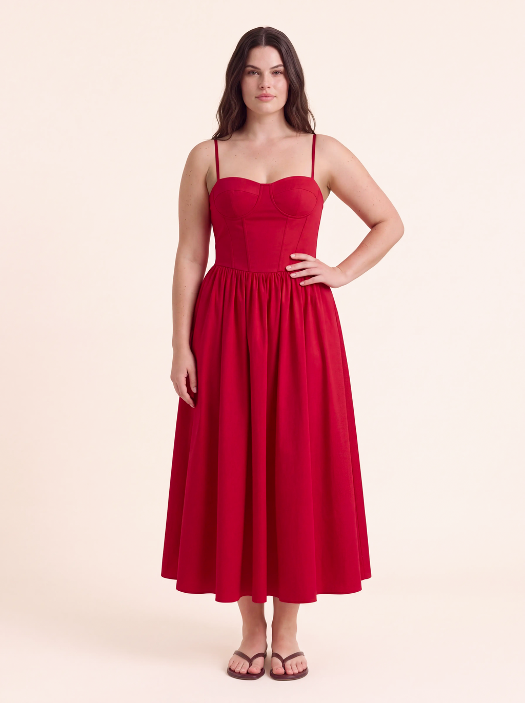 Margot Red Corset Maxi Dress
