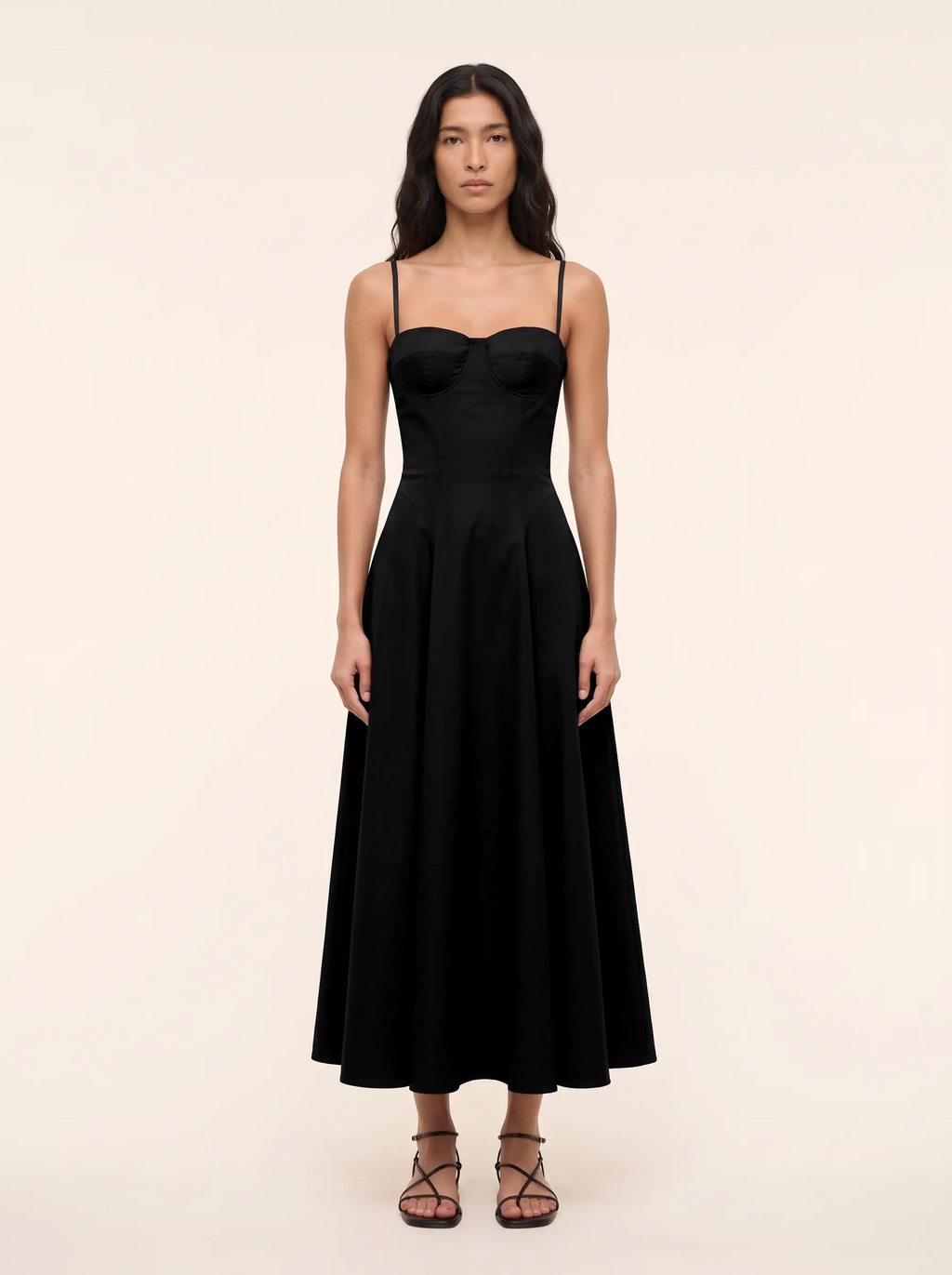 Odette Black Flared Maxi Dress