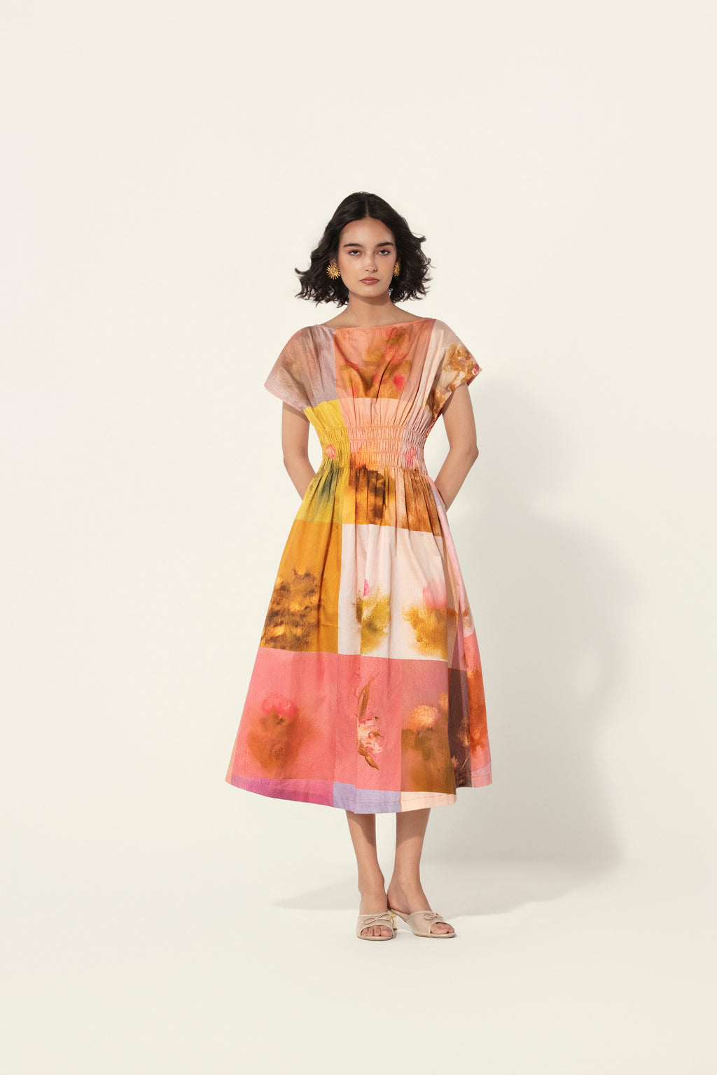 Bunila in Amelia Smocked Midi Dress