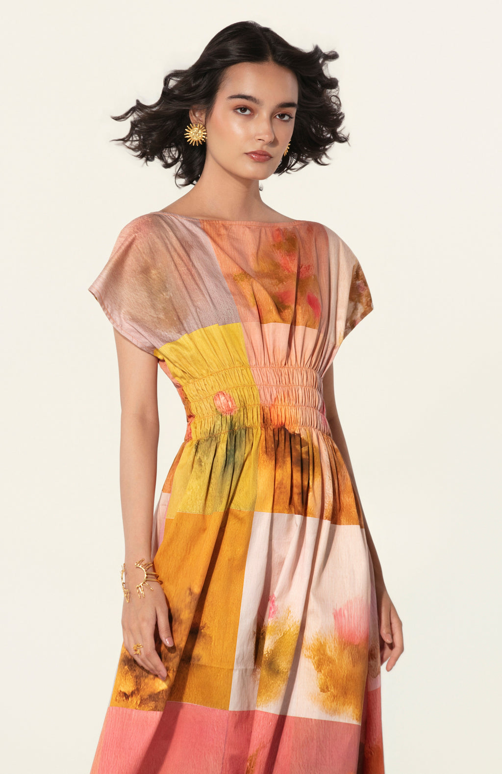 Bunila in Amelia Smocked Midi Dress