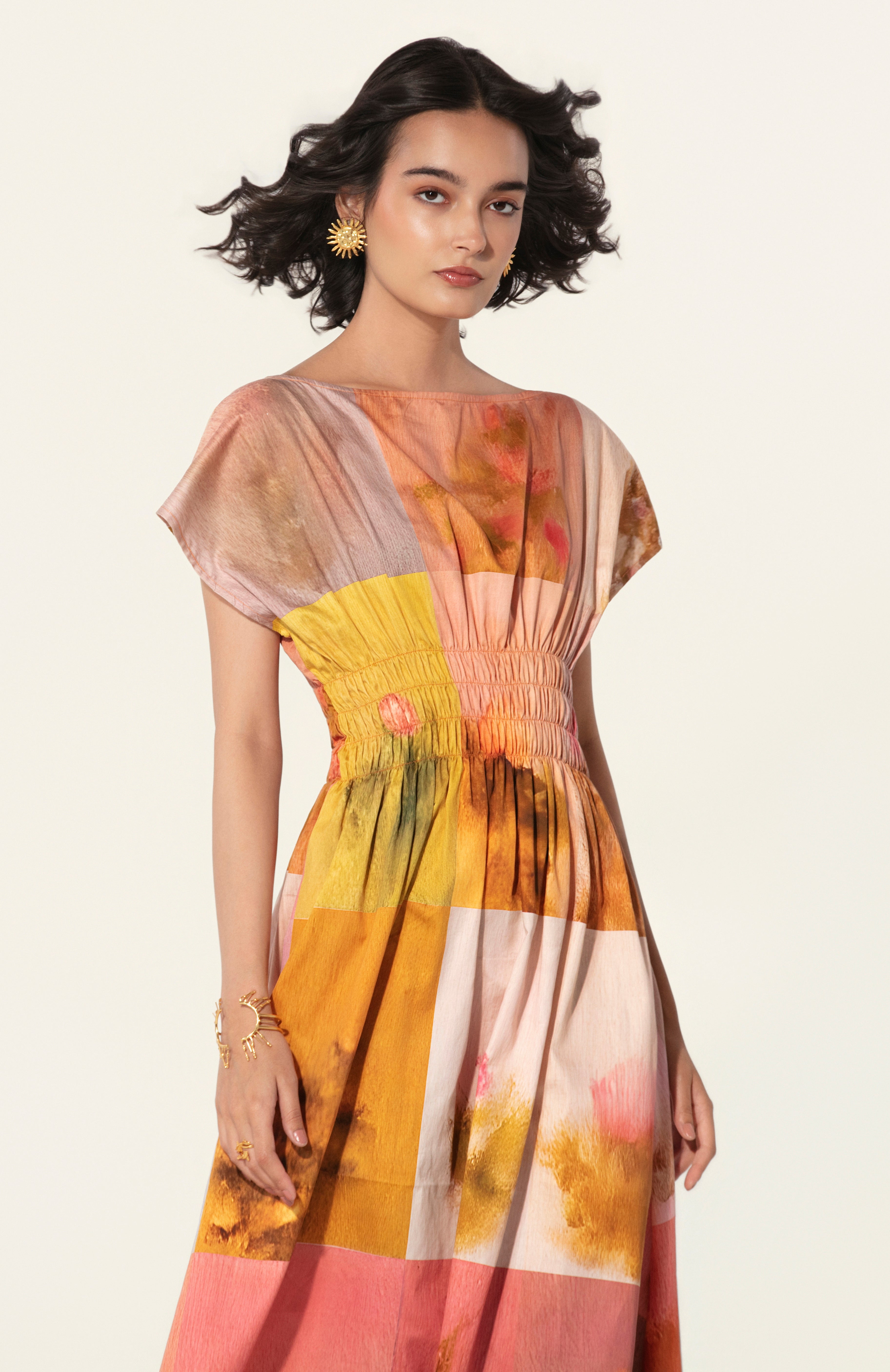 Bunila in Amelia Smocked Midi Dress
