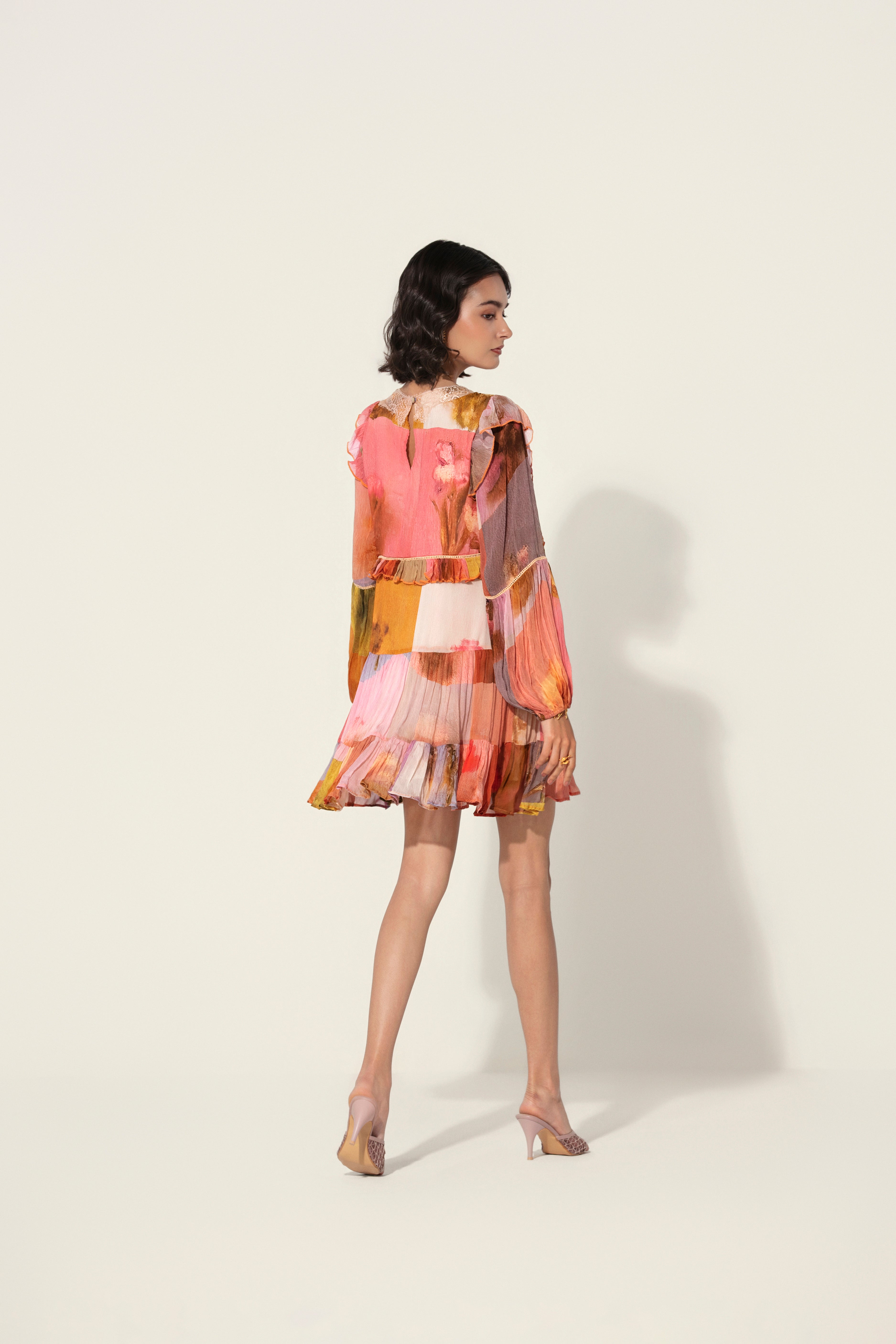 Amelia Ruffle-Trim Mini Dress
