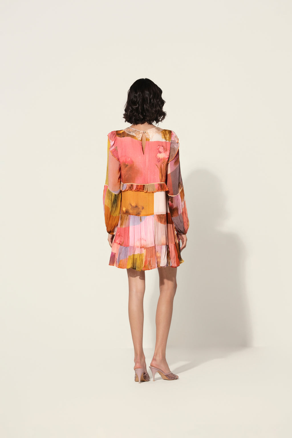 Amelia Ruffle-Trim Mini Dress