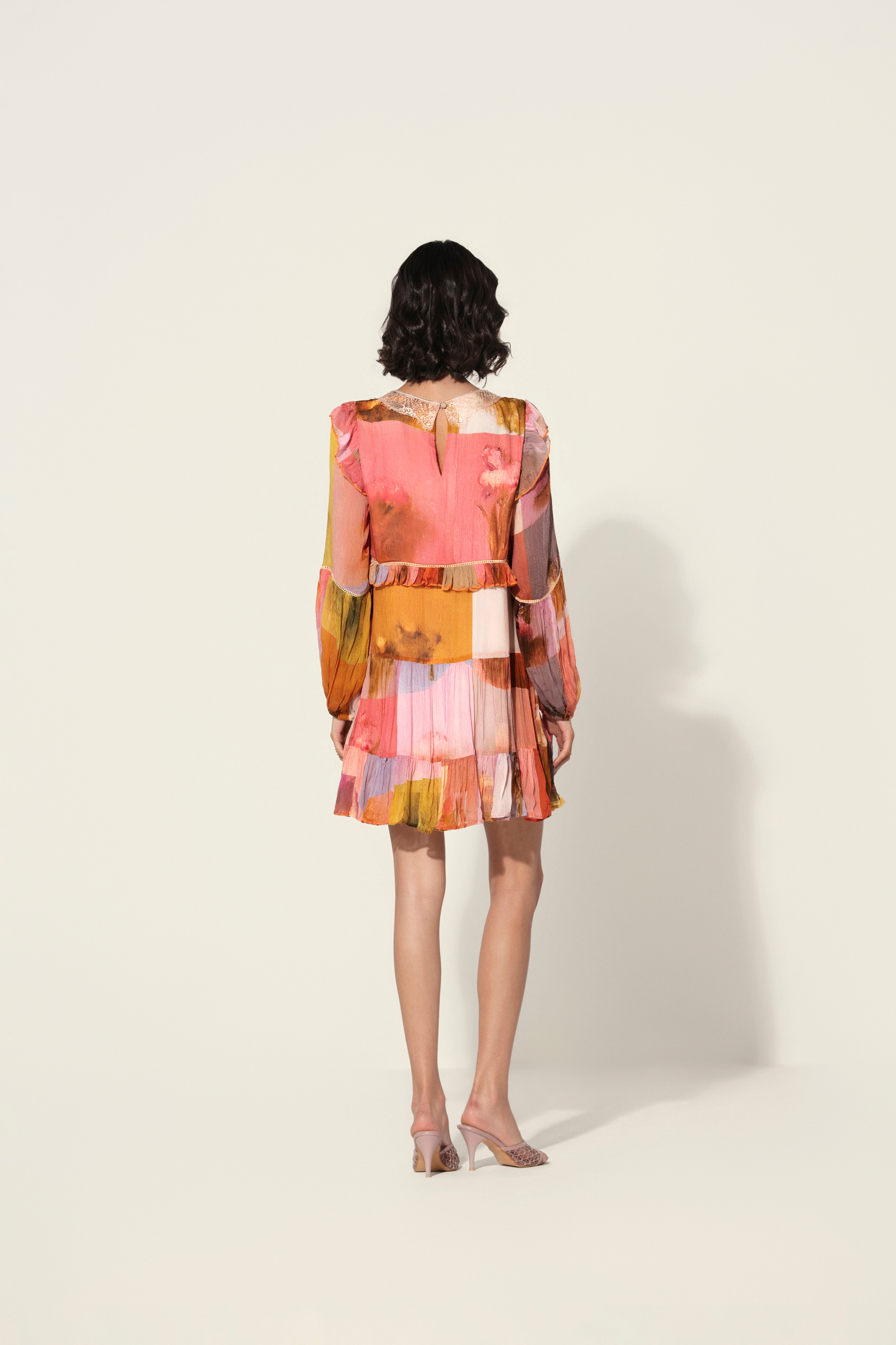 Amelia Ruffle-Trim Mini Dress