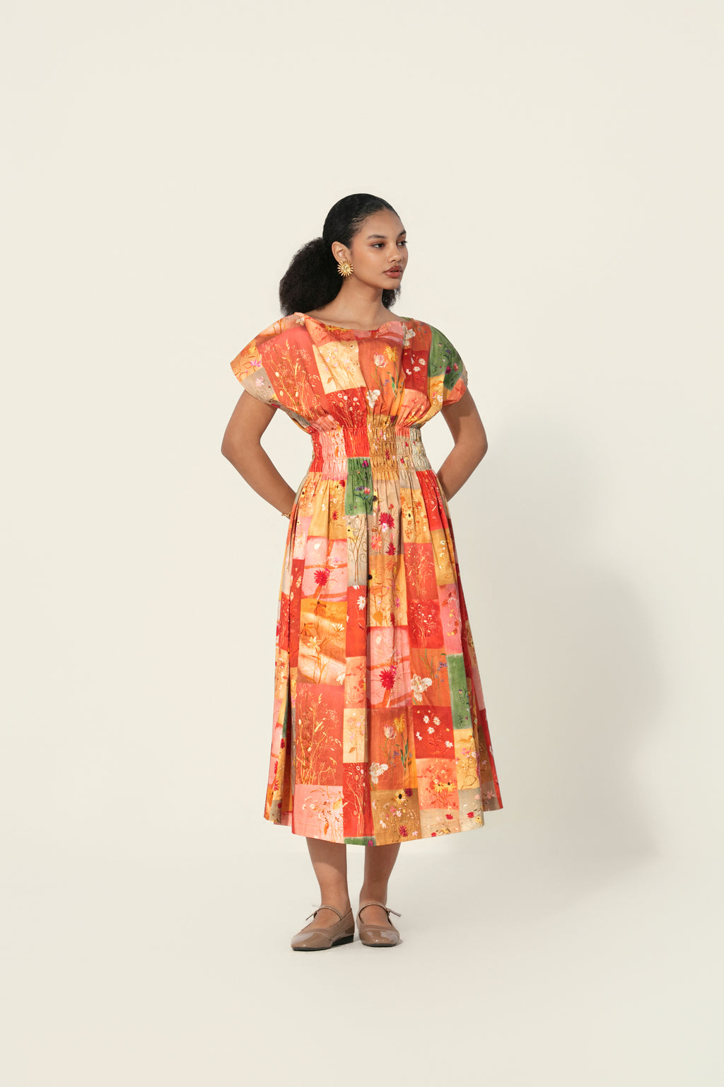 Vijaya Smocked Midi Dress