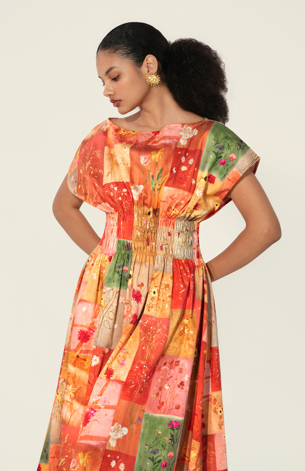 Vijaya Smocked Midi Dress