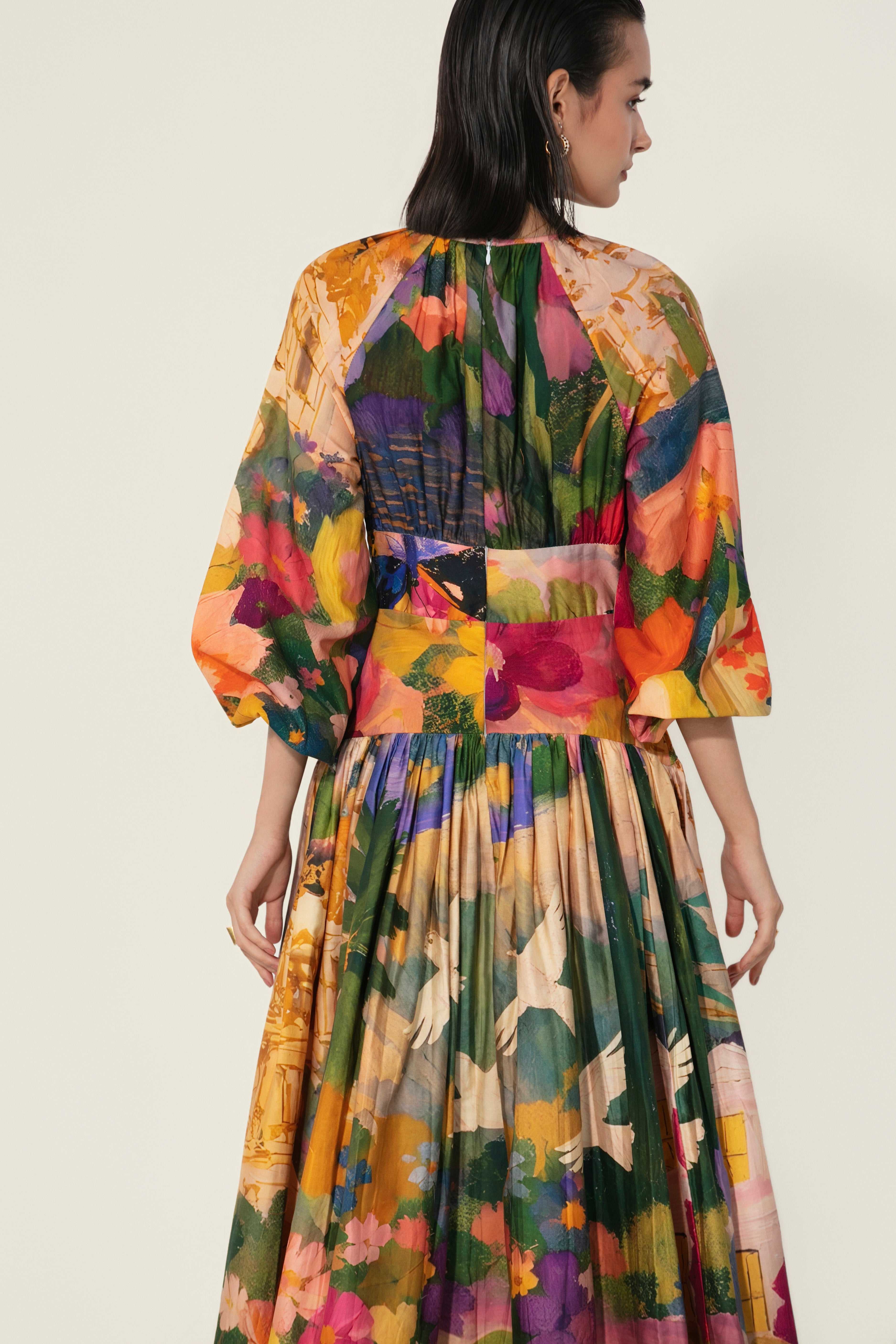 Jeanne Cutout Gathered Dress