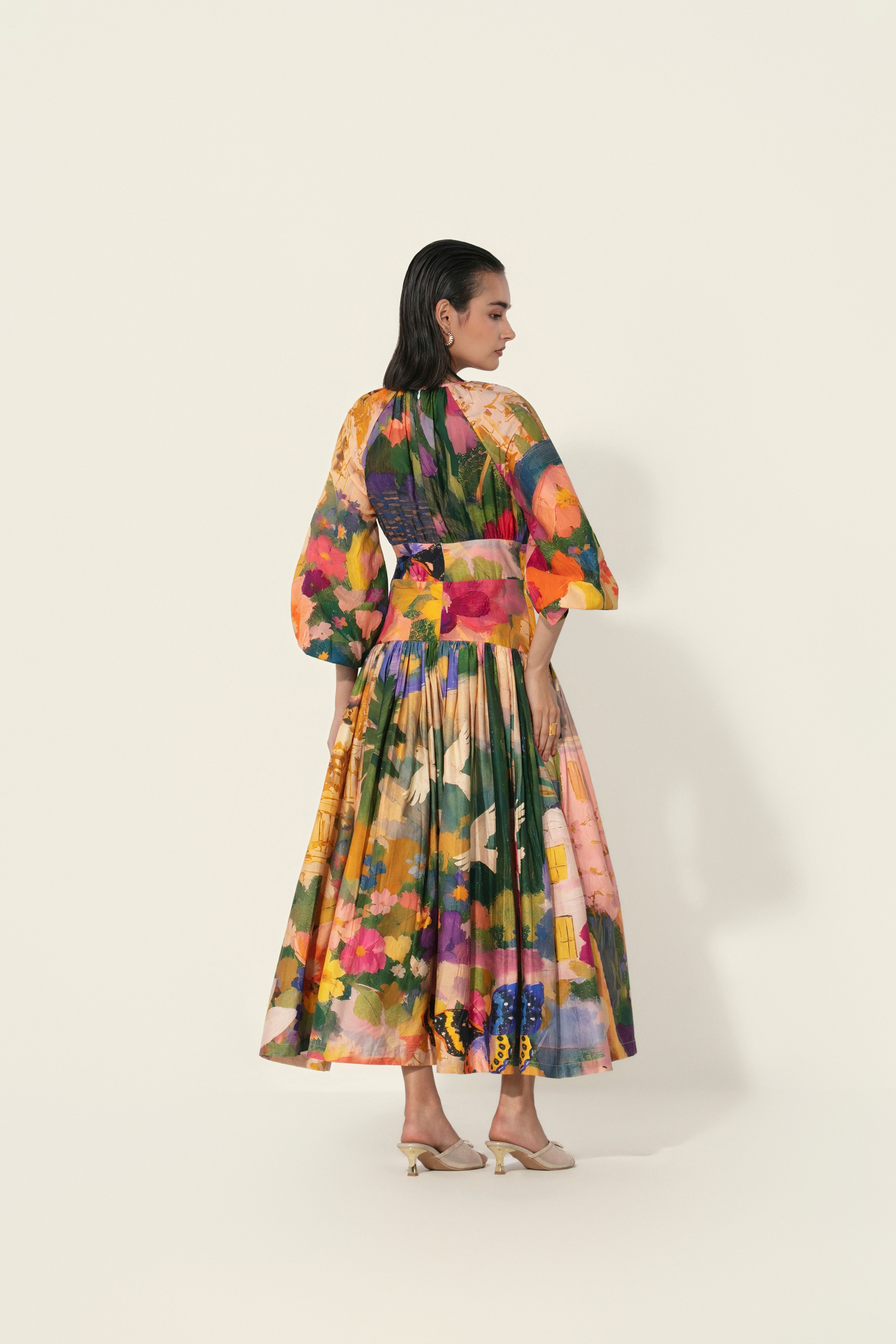 Jeanne Cutout Gathered Dress