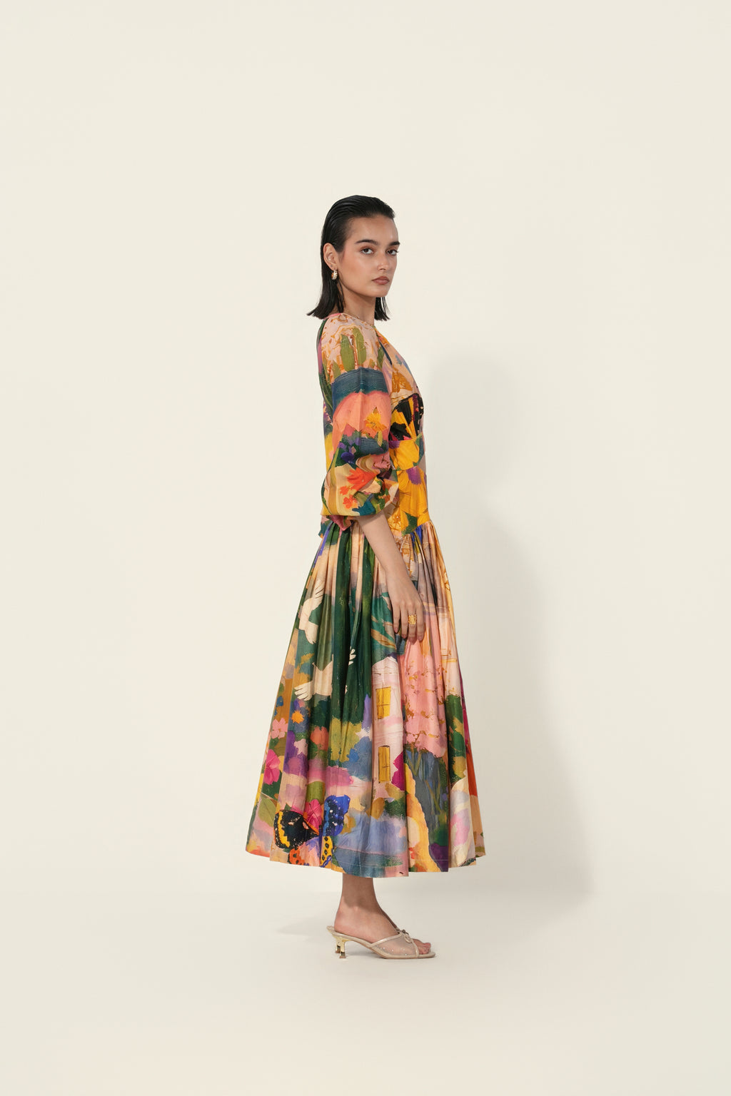 Jeanne Cutout Gathered Dress