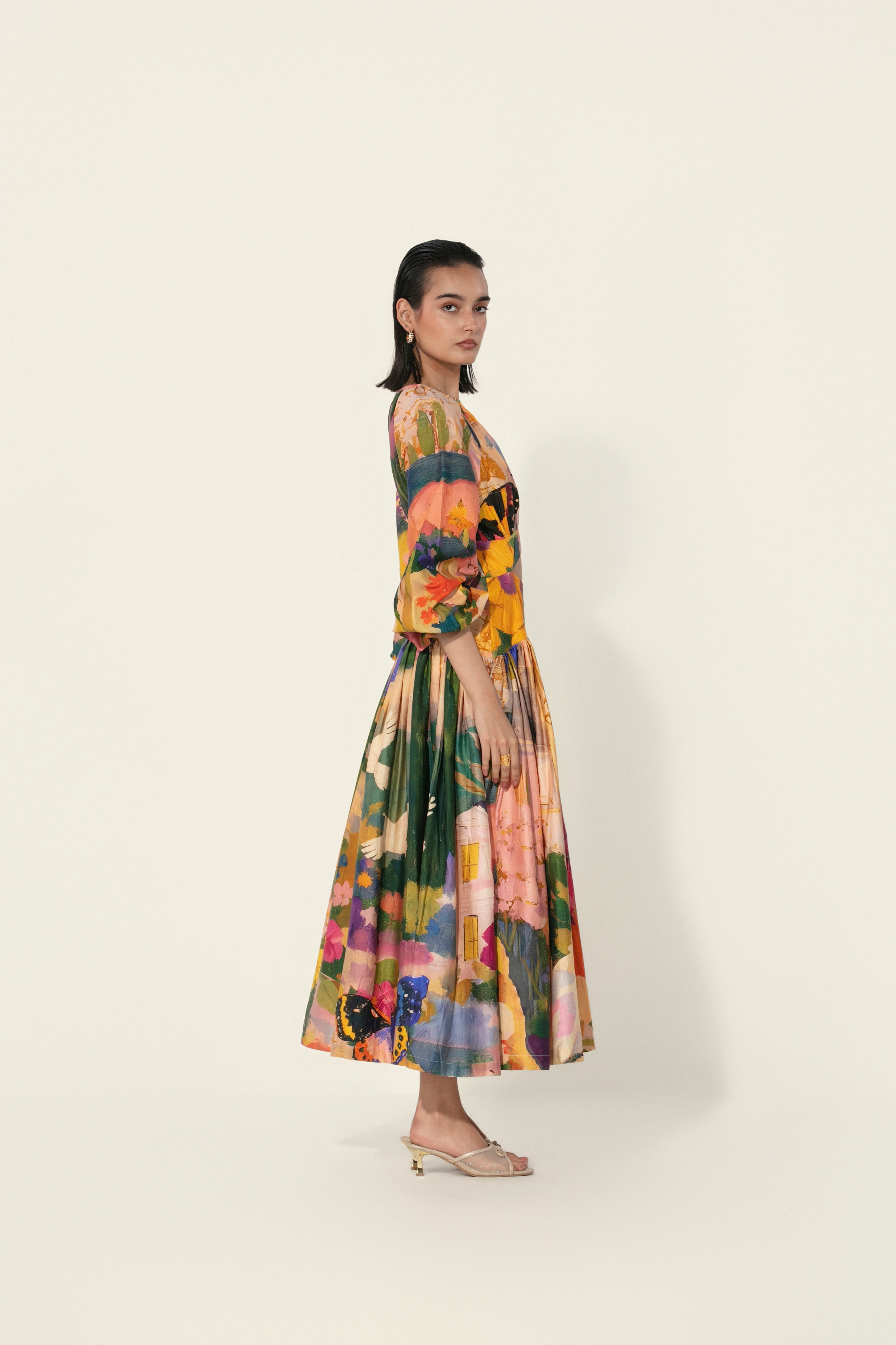 Jeanne Cutout Gathered Dress