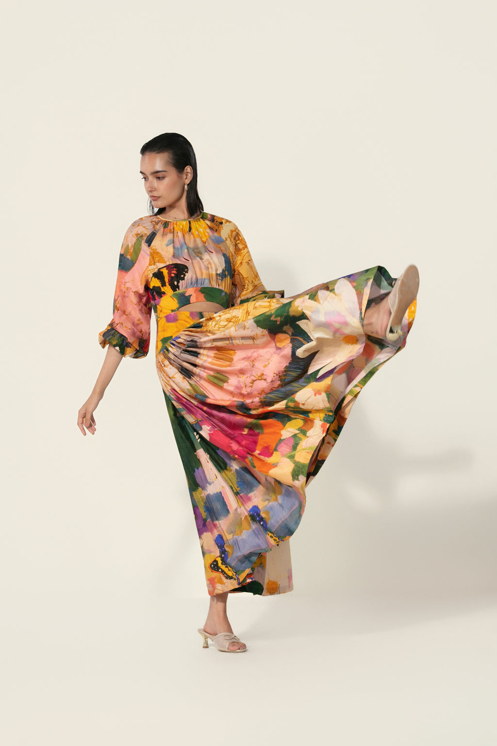 Jeanne Cutout Gathered Dress