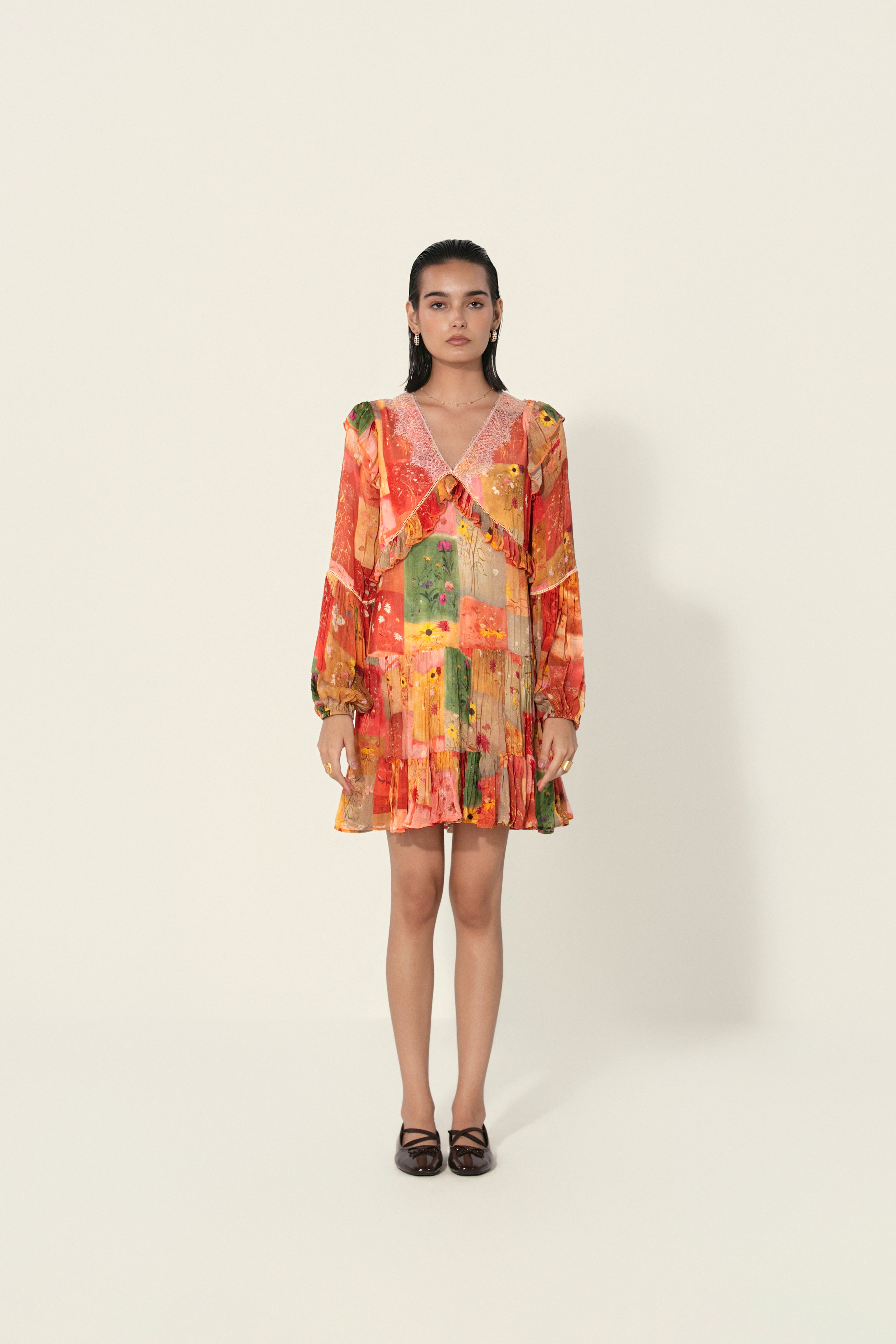 Vijaya Ruffle-Trim Mini Dress