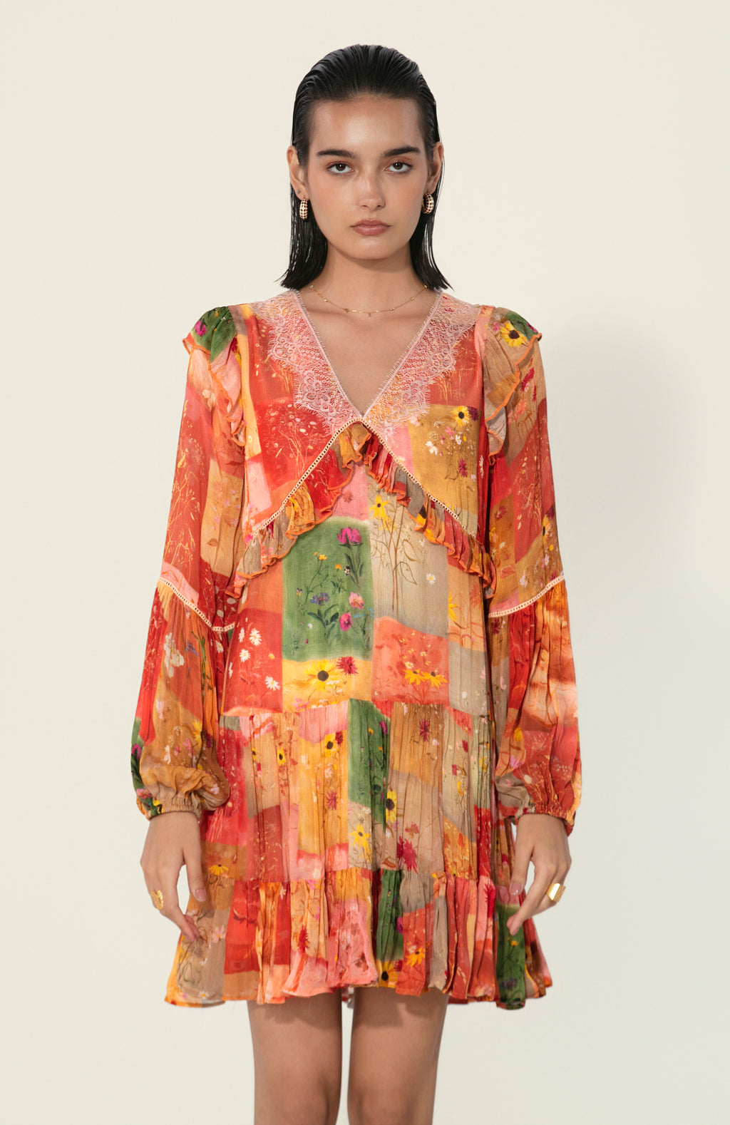 Vijaya Ruffle-Trim Mini Dress