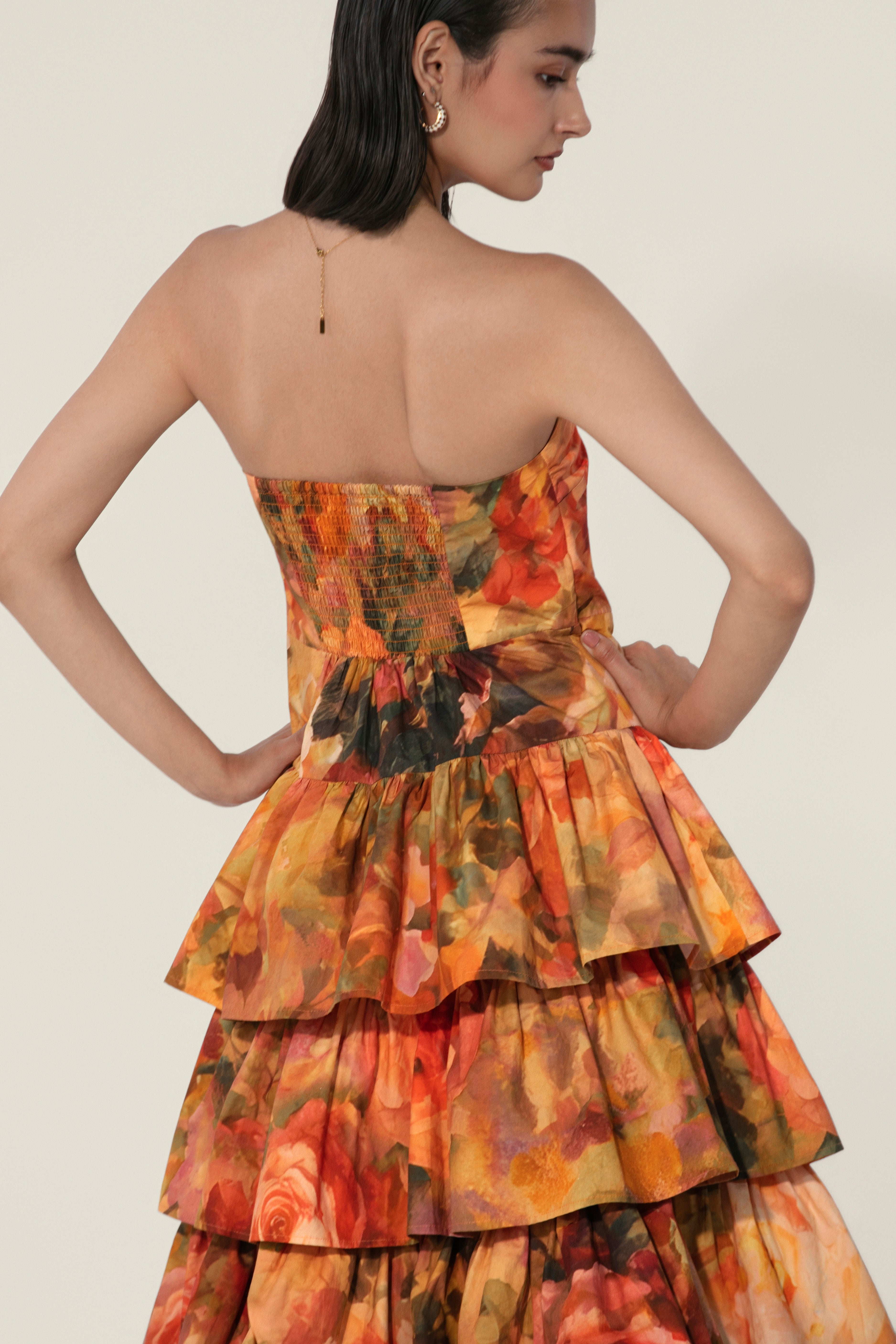 Mahlaqa Tiered Strapless Dress
