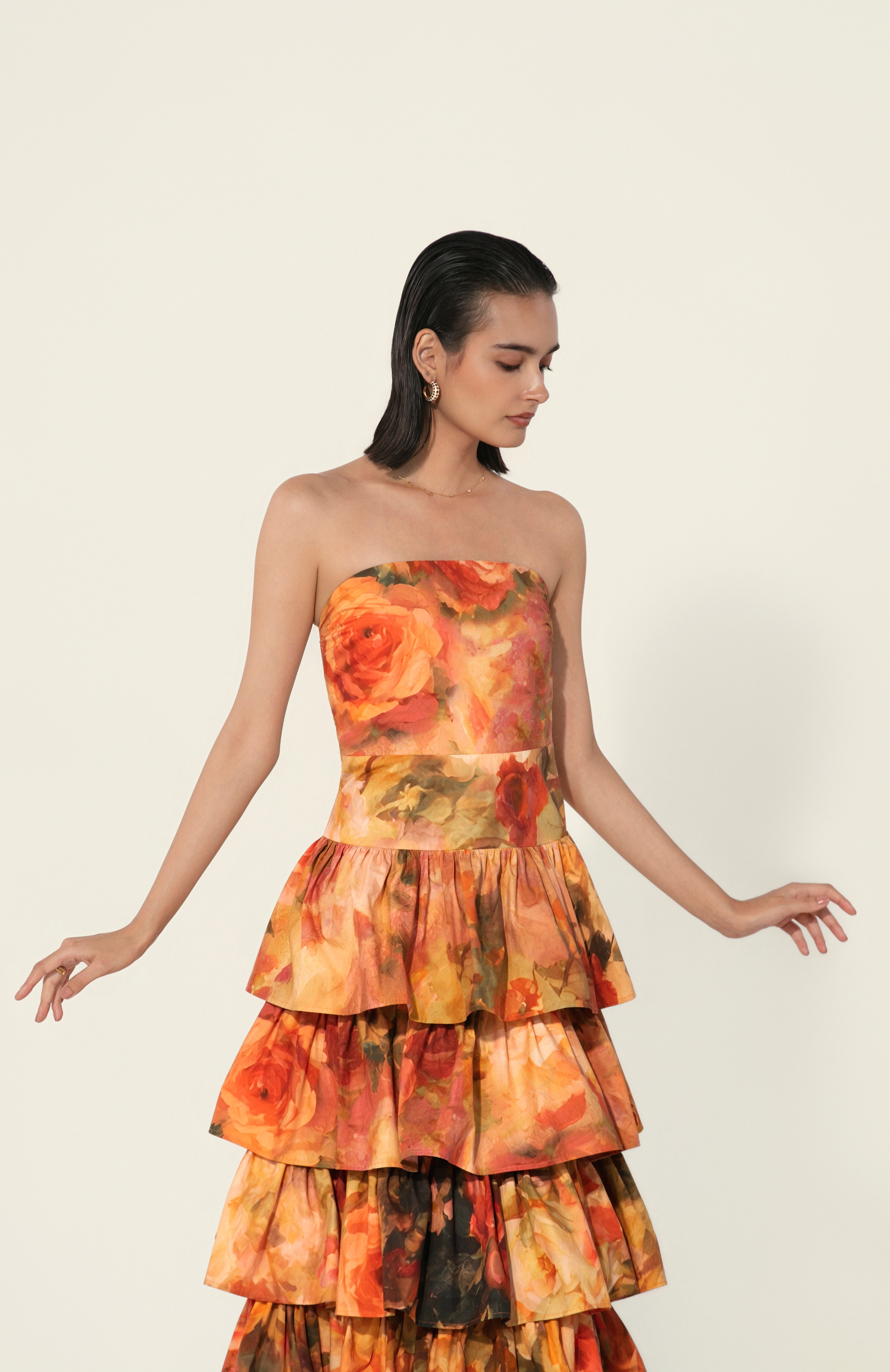Mahlaqa Tiered Strapless Dress