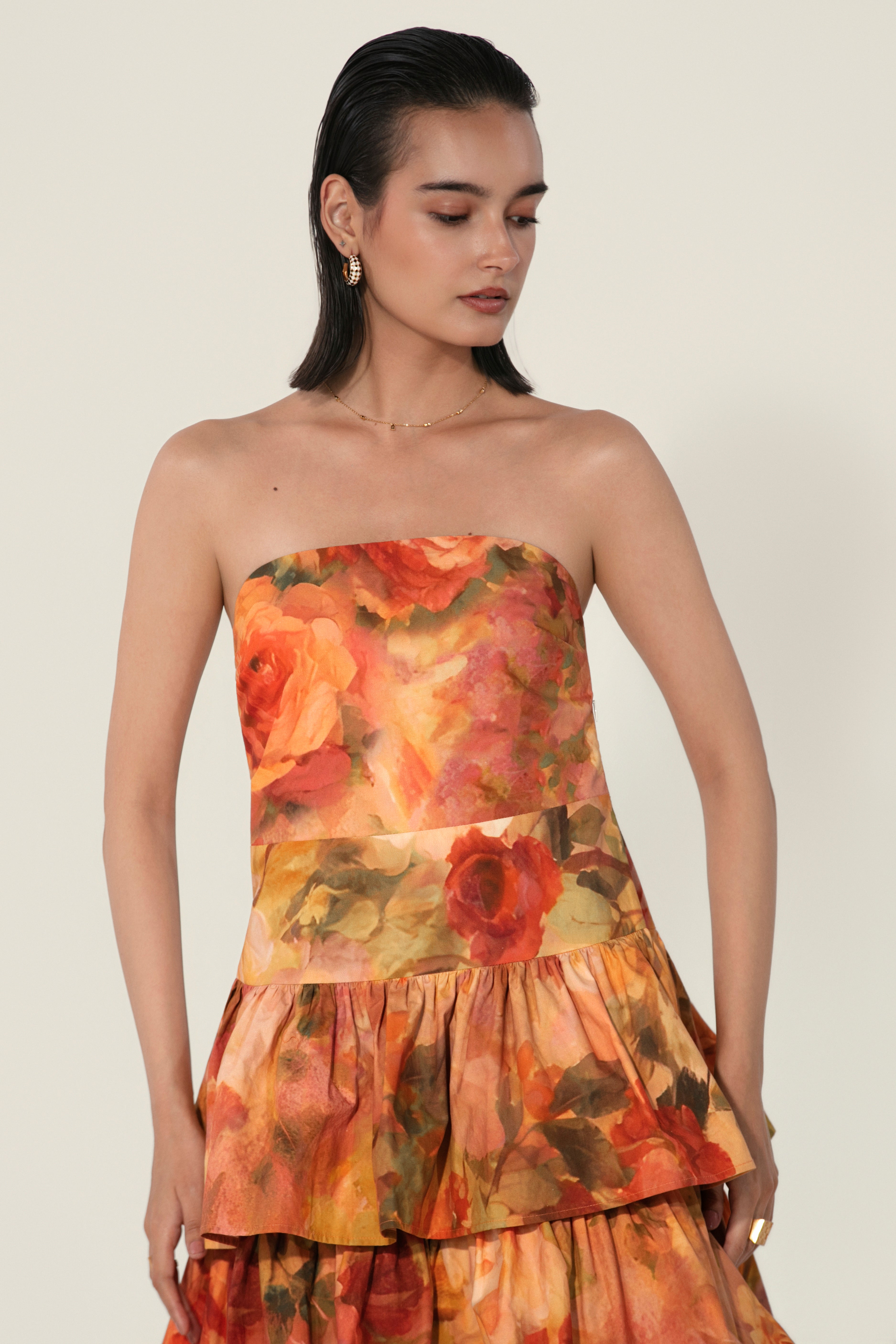 Mahlaqa Tiered Strapless Dress