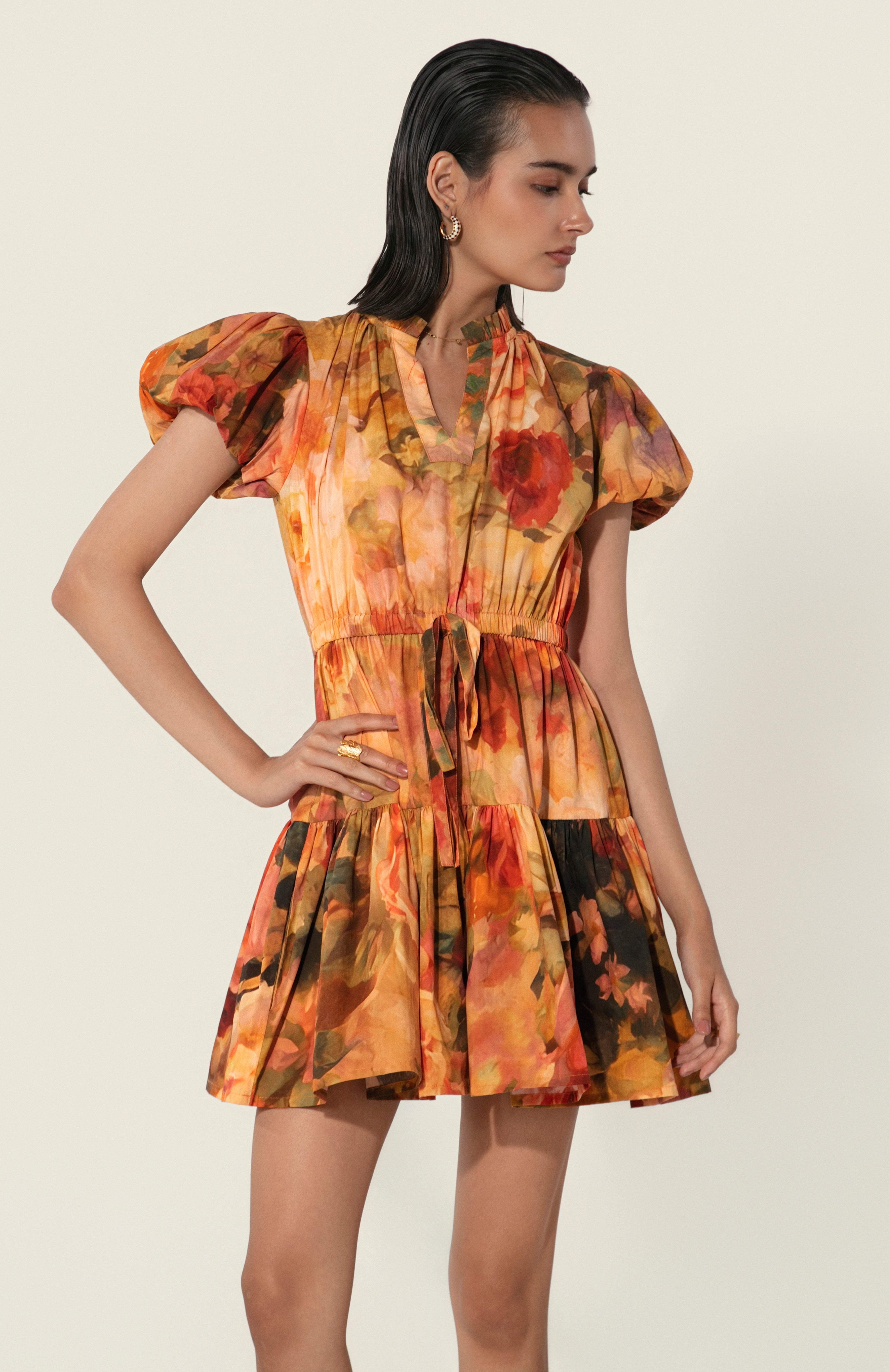 Mahlaqa Drawstring Mini Dress