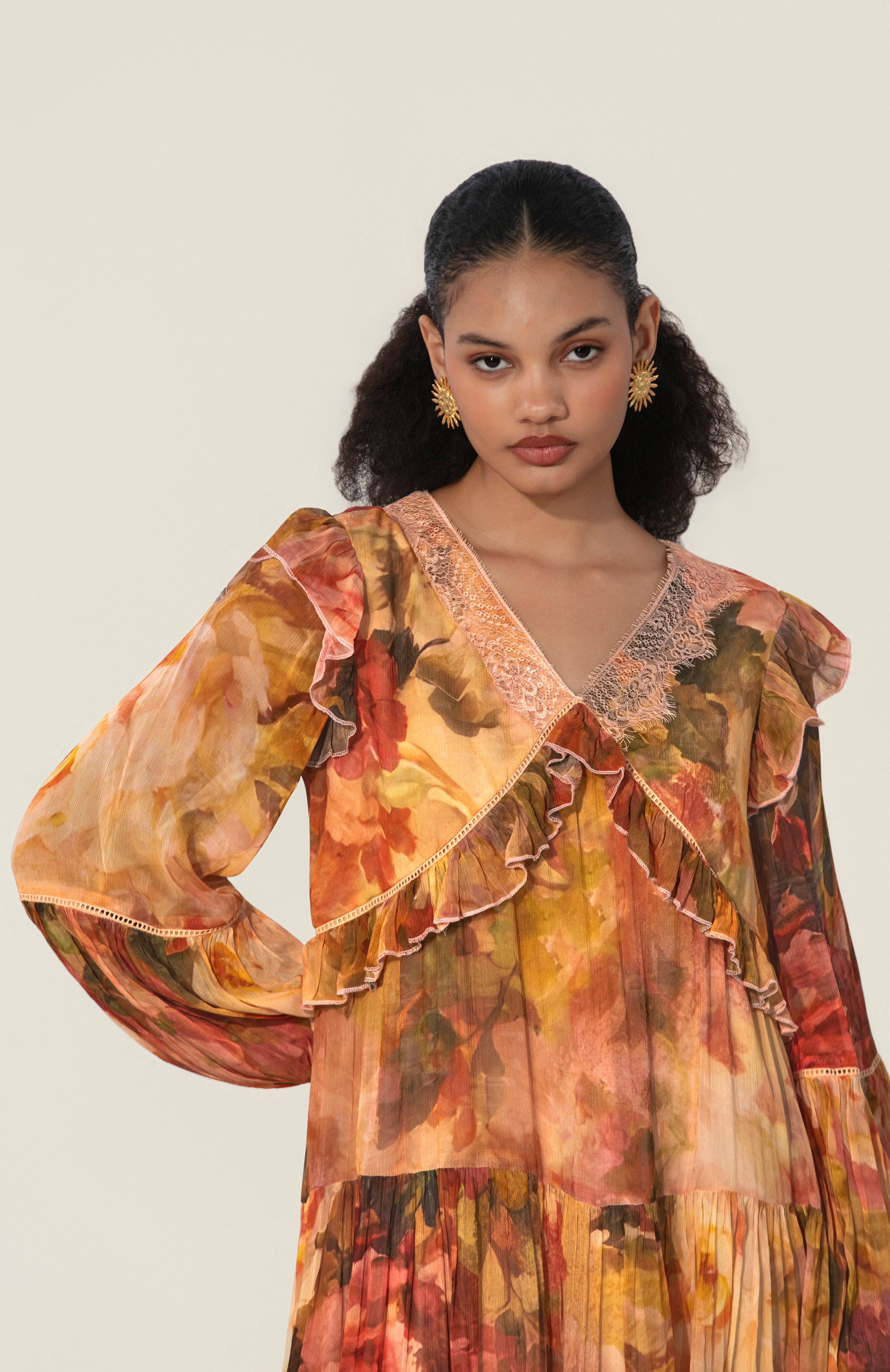 Mahlaqa Ruffle Trim Mini Dress