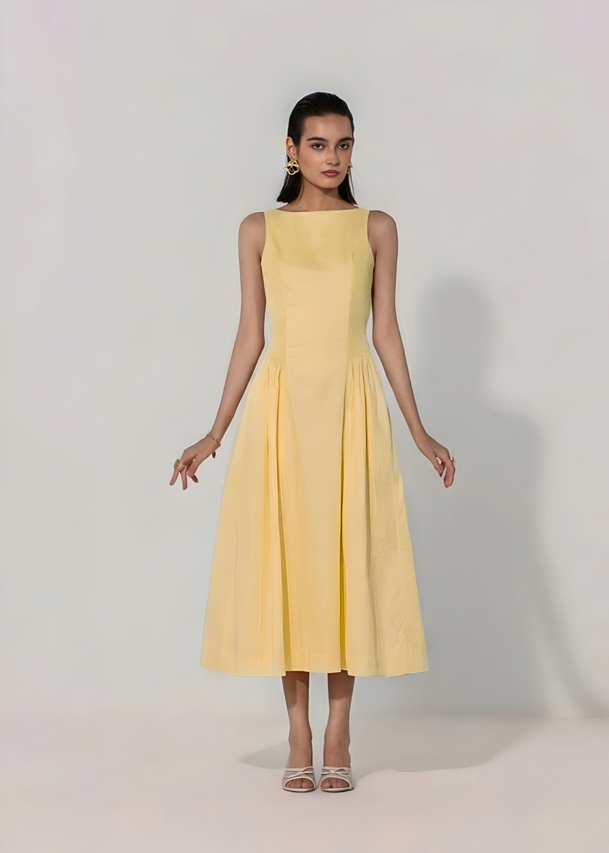 The Sun Shirred Panel Maxi Dress
