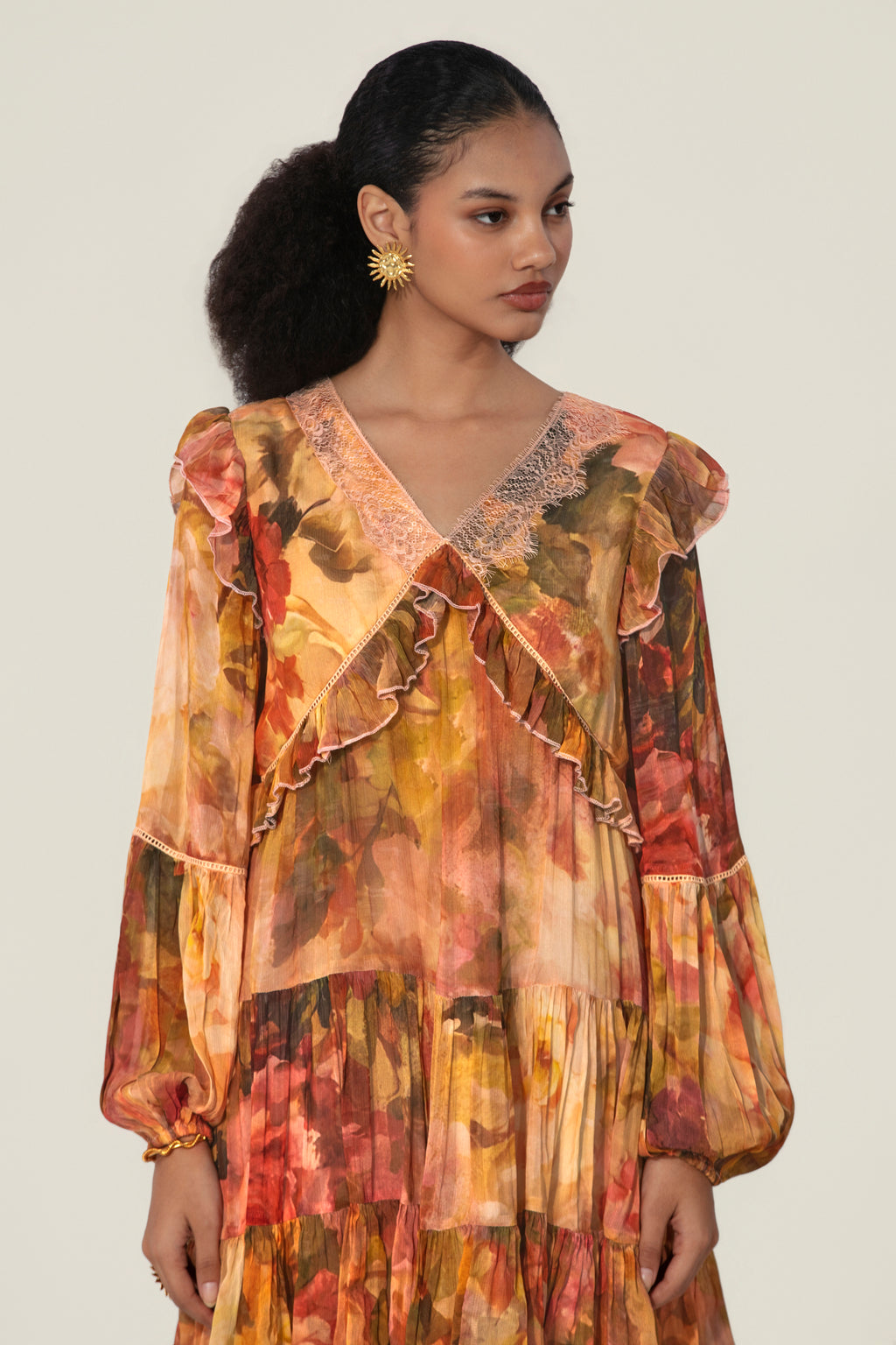 Mahlaqa Ruffle Trim Mini Dress