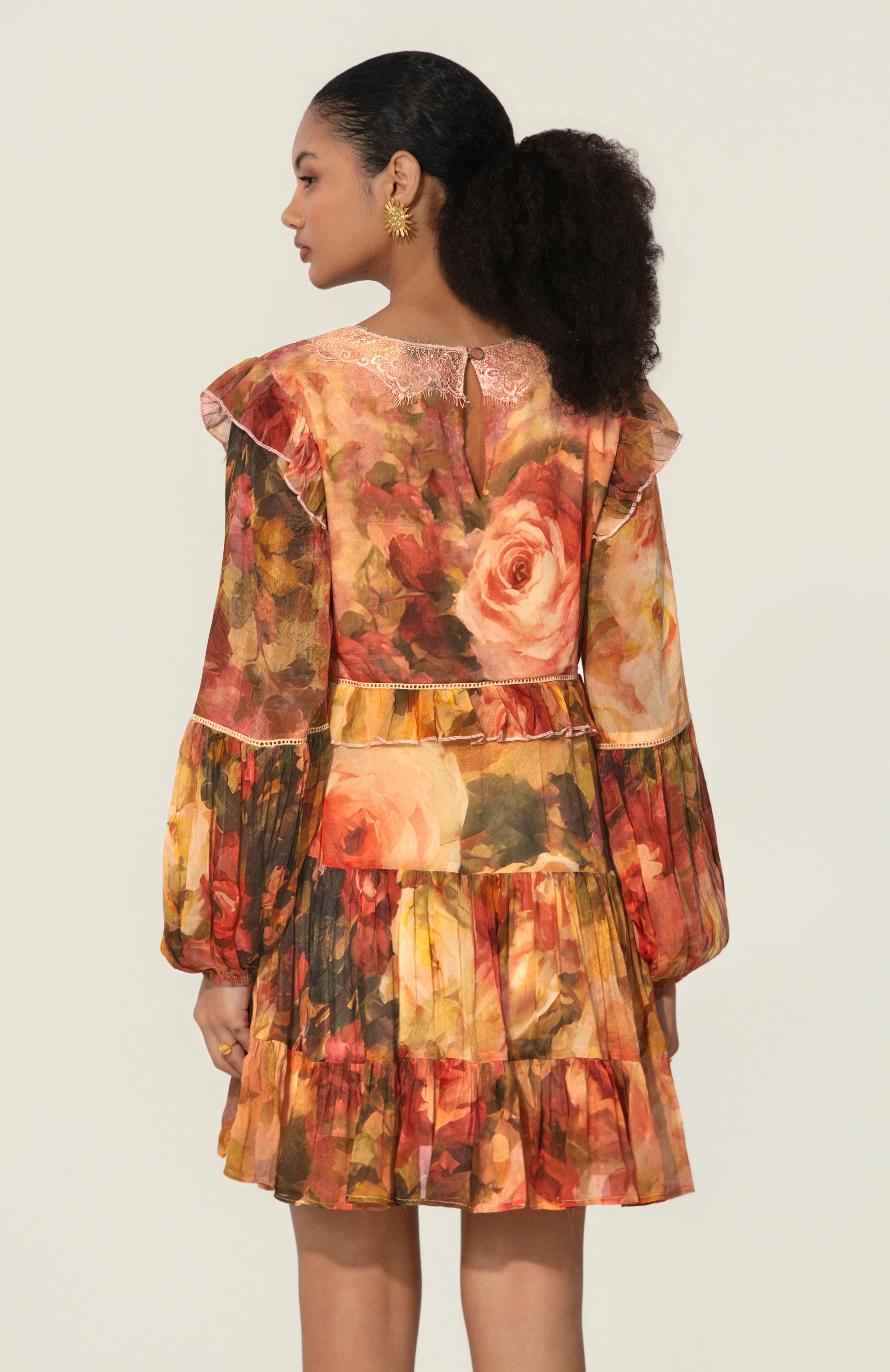 Mahlaqa Ruffle Trim Mini Dress