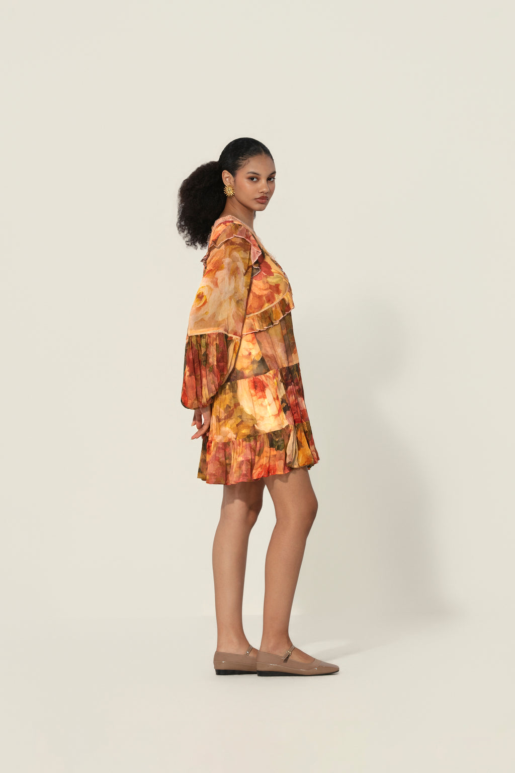 Mahlaqa Ruffle Trim Mini Dress