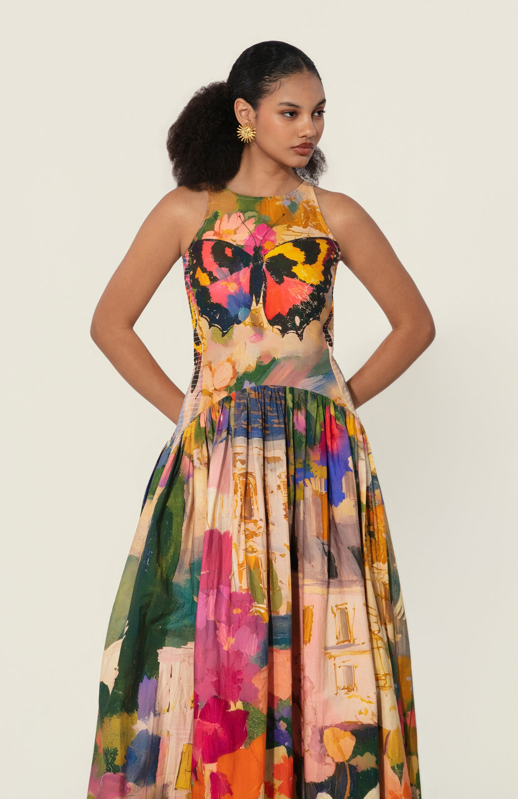 Jeanne Smocked Drop-Waist Maxi Dress