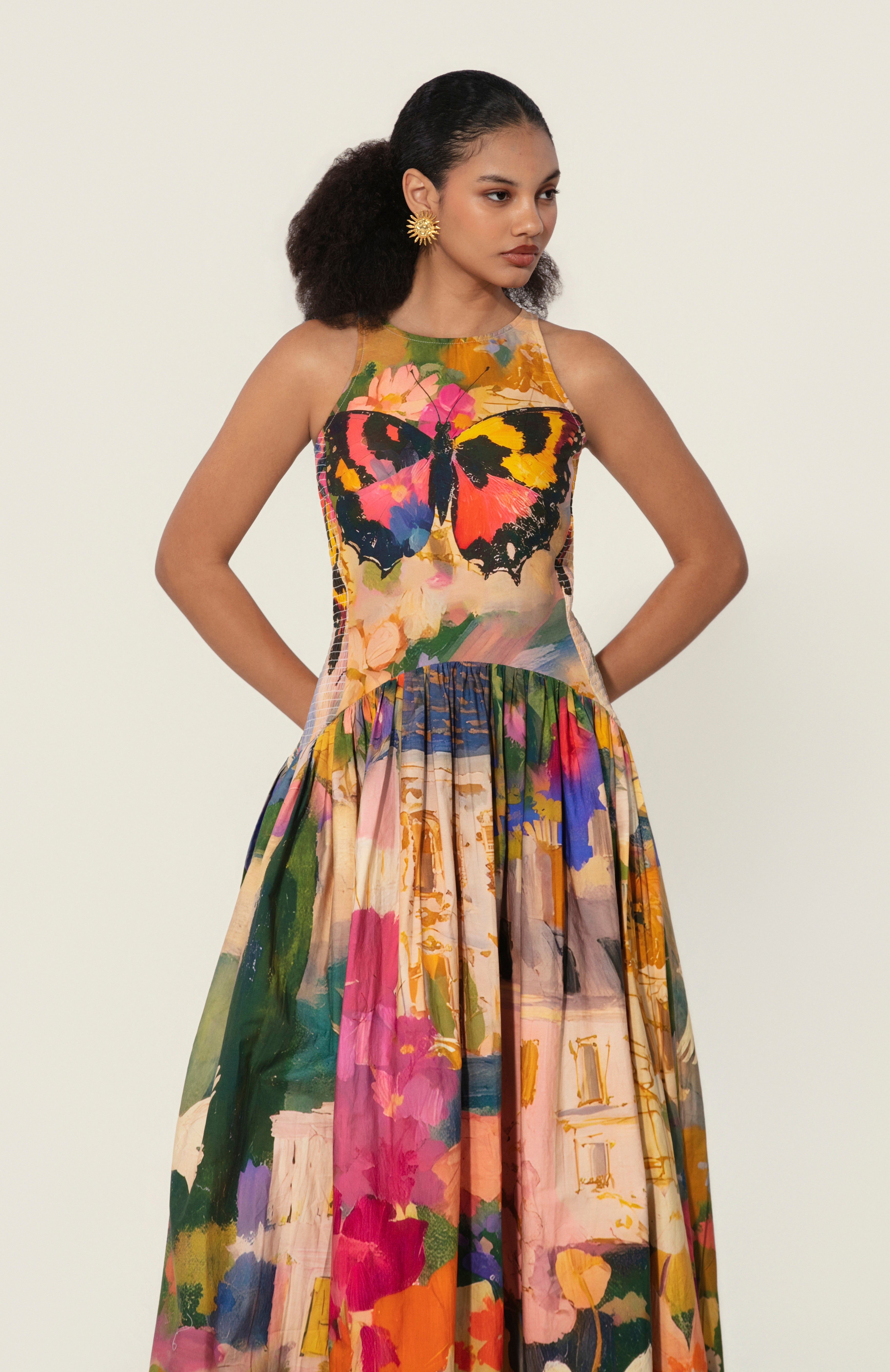 Bunila in Jeanne Smocked Drop-Waist Maxi Dress