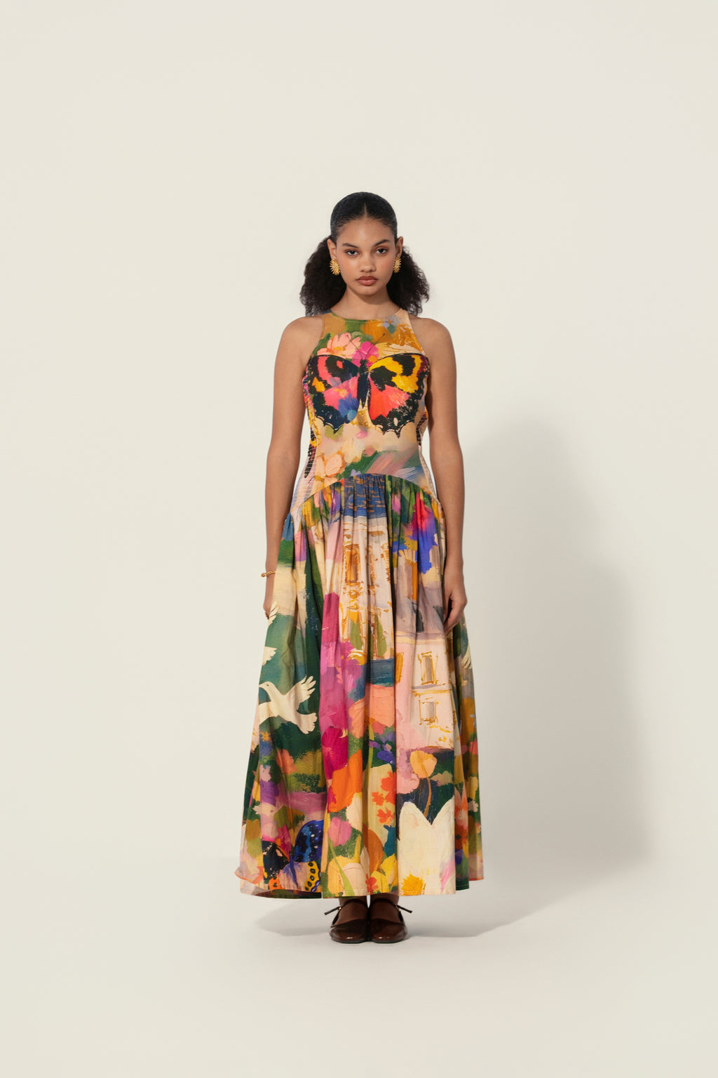 Jeanne Smocked Drop-Waist Maxi Dress