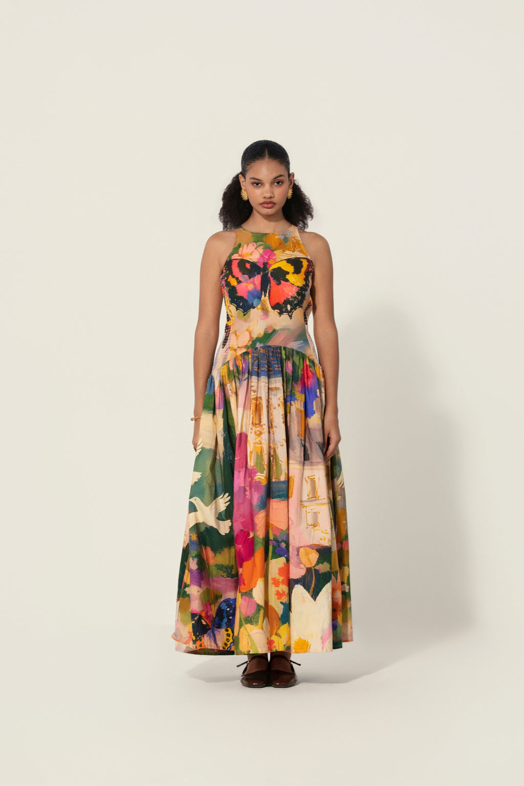 Bunila in Jeanne Smocked Drop-Waist Maxi Dress