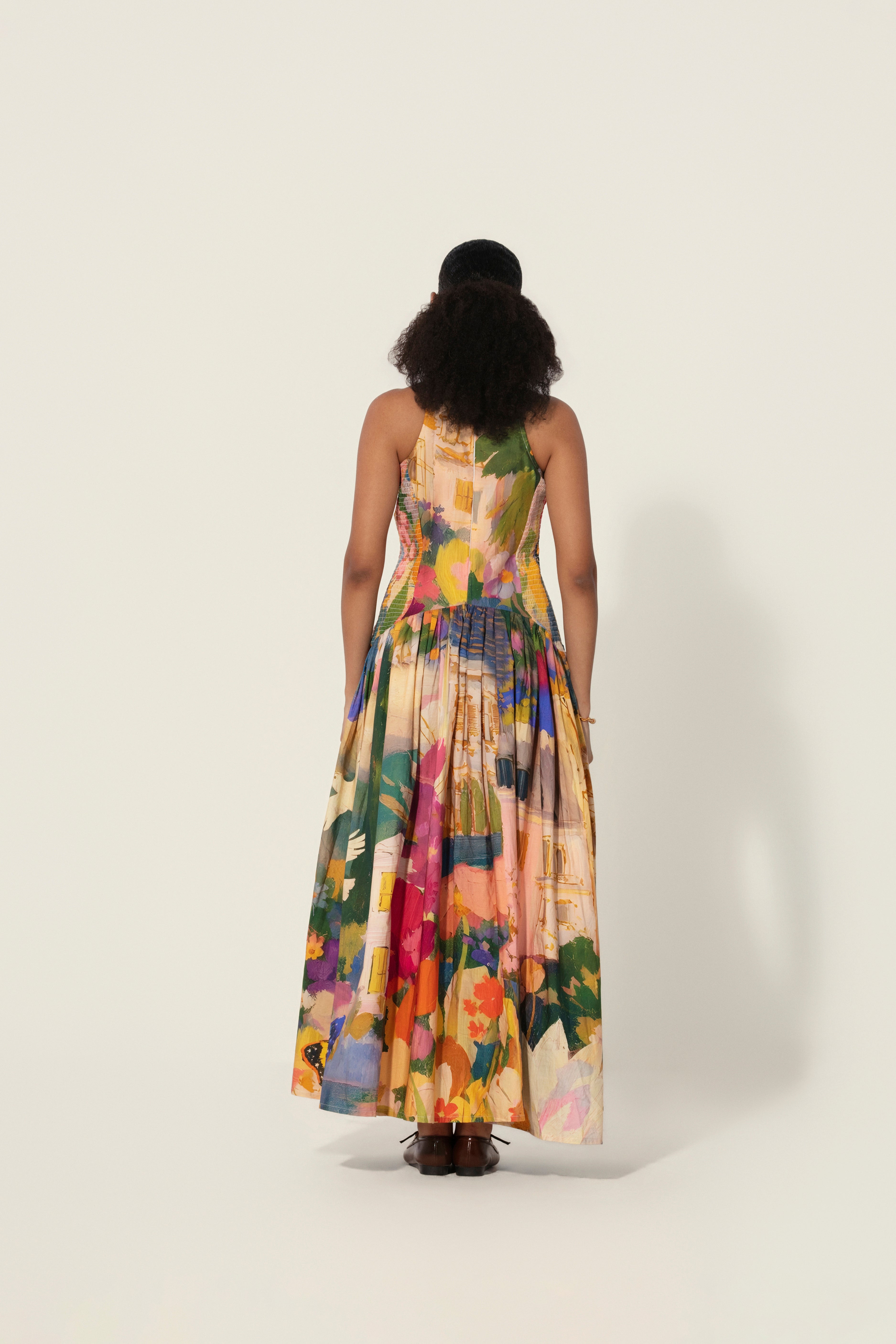 Bunila in Jeanne Smocked Drop-Waist Maxi Dress