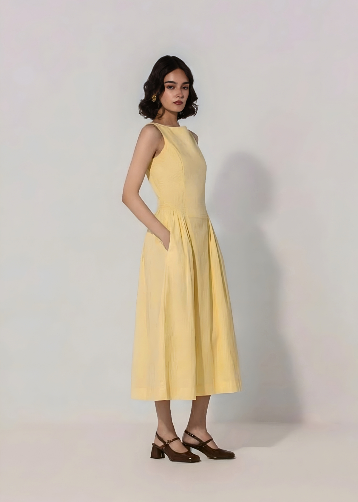 The Sun Shirred Panel Maxi Dress