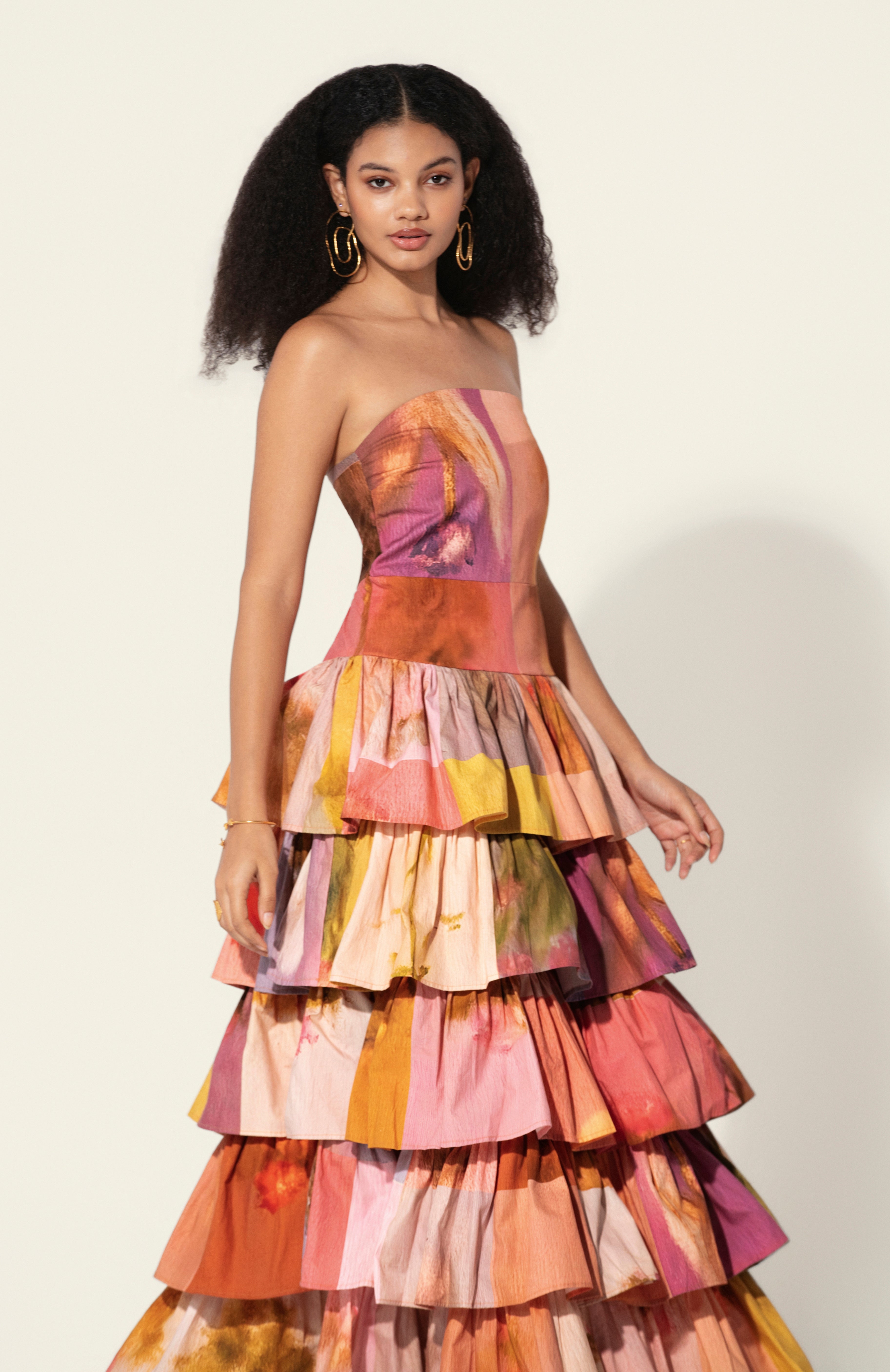 Amelia Tiered Strapless Dress