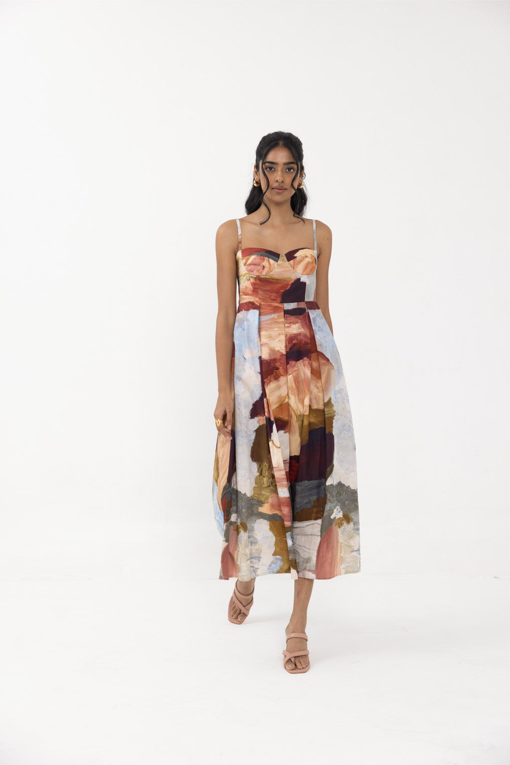 Thr3letter Cadenza Padded Dress designed for style and elegance, crafted from silk and cotton.