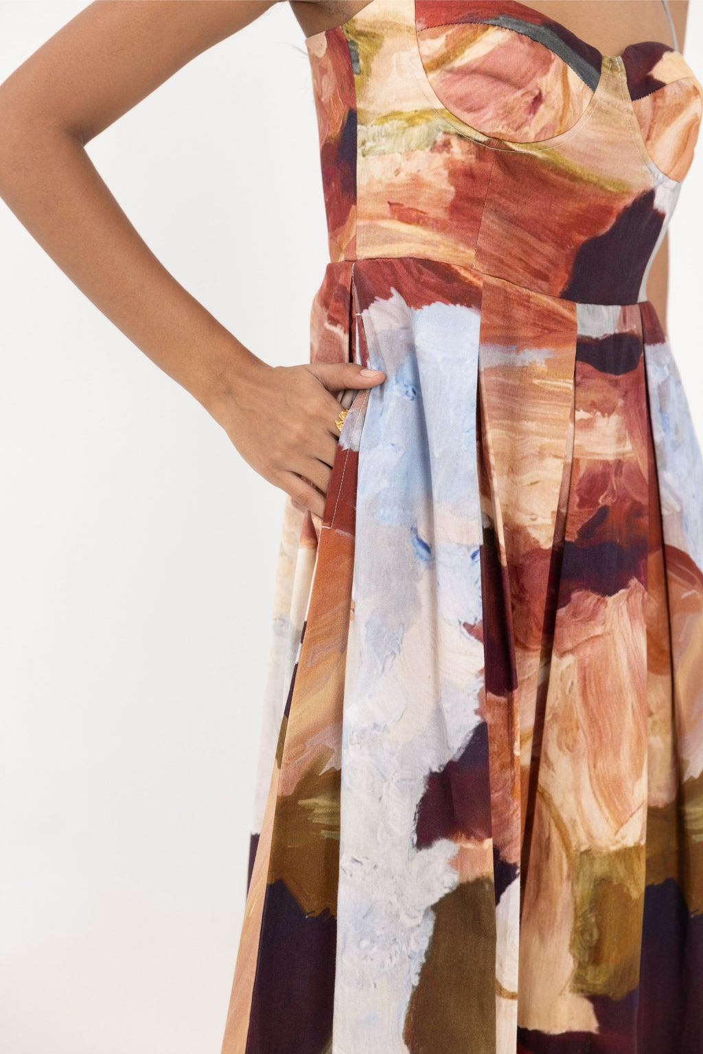 Thr3letter's stylish Cadenza Padded Dress with a chic abstract design and premium materials.