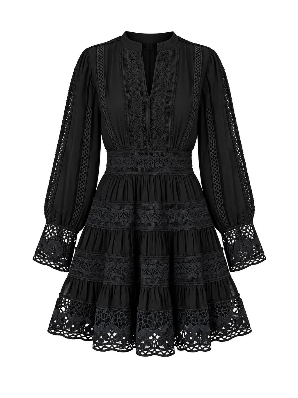 Atelier Lace Black Mini Dress