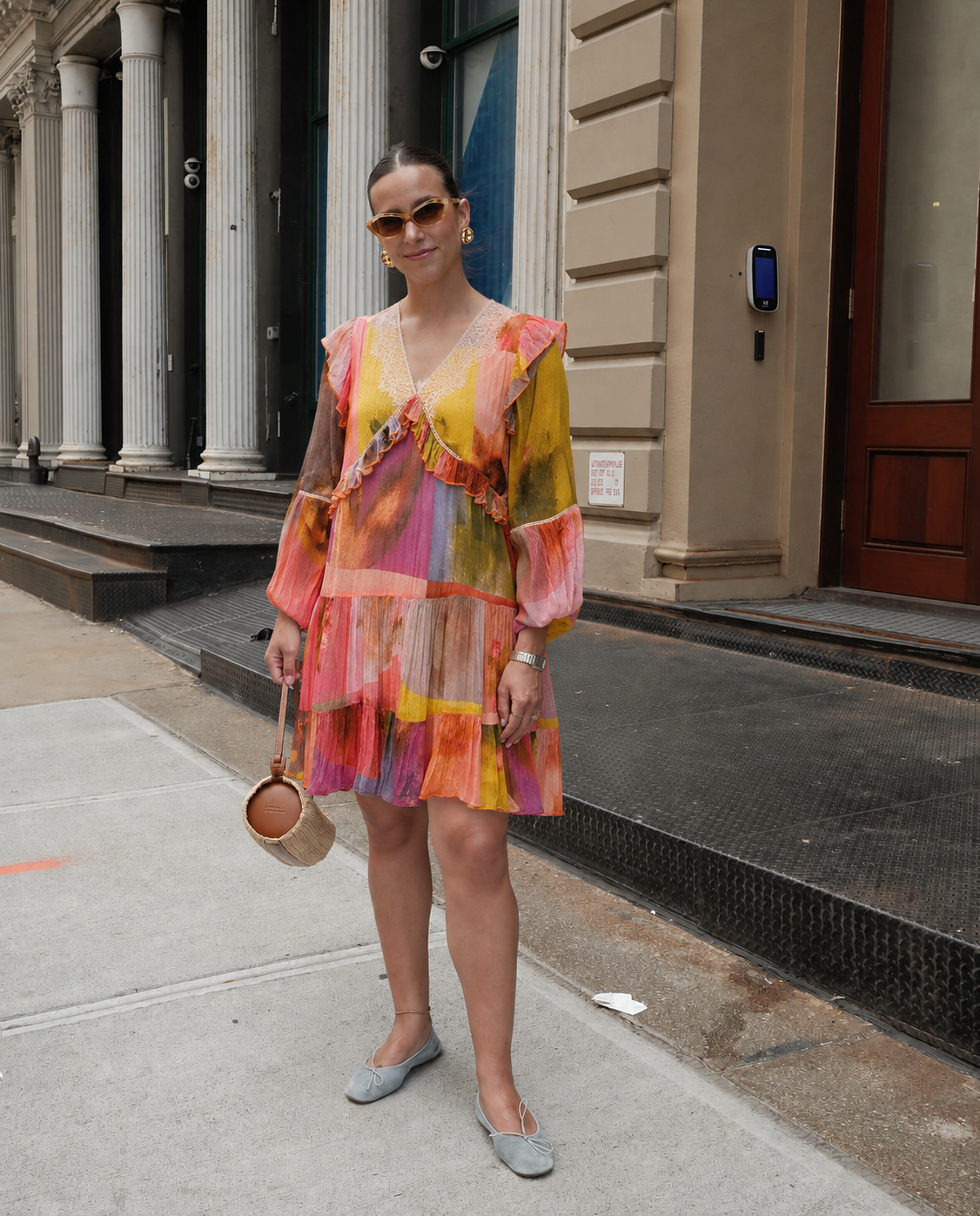 Mia in Amelia Ruffle-Trim Mini Dress