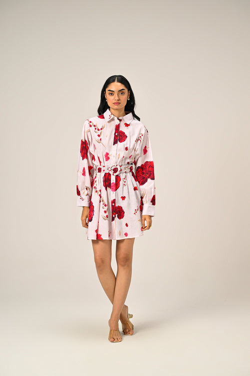 Cloud Petal – Mini Shirt Dress