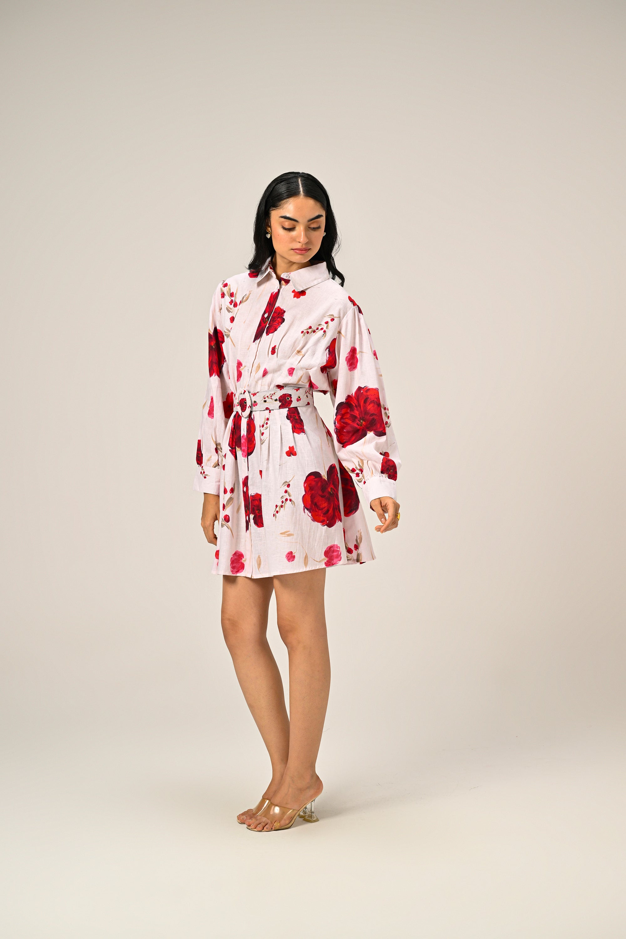 Cloud Petal – Mini Shirt Dress