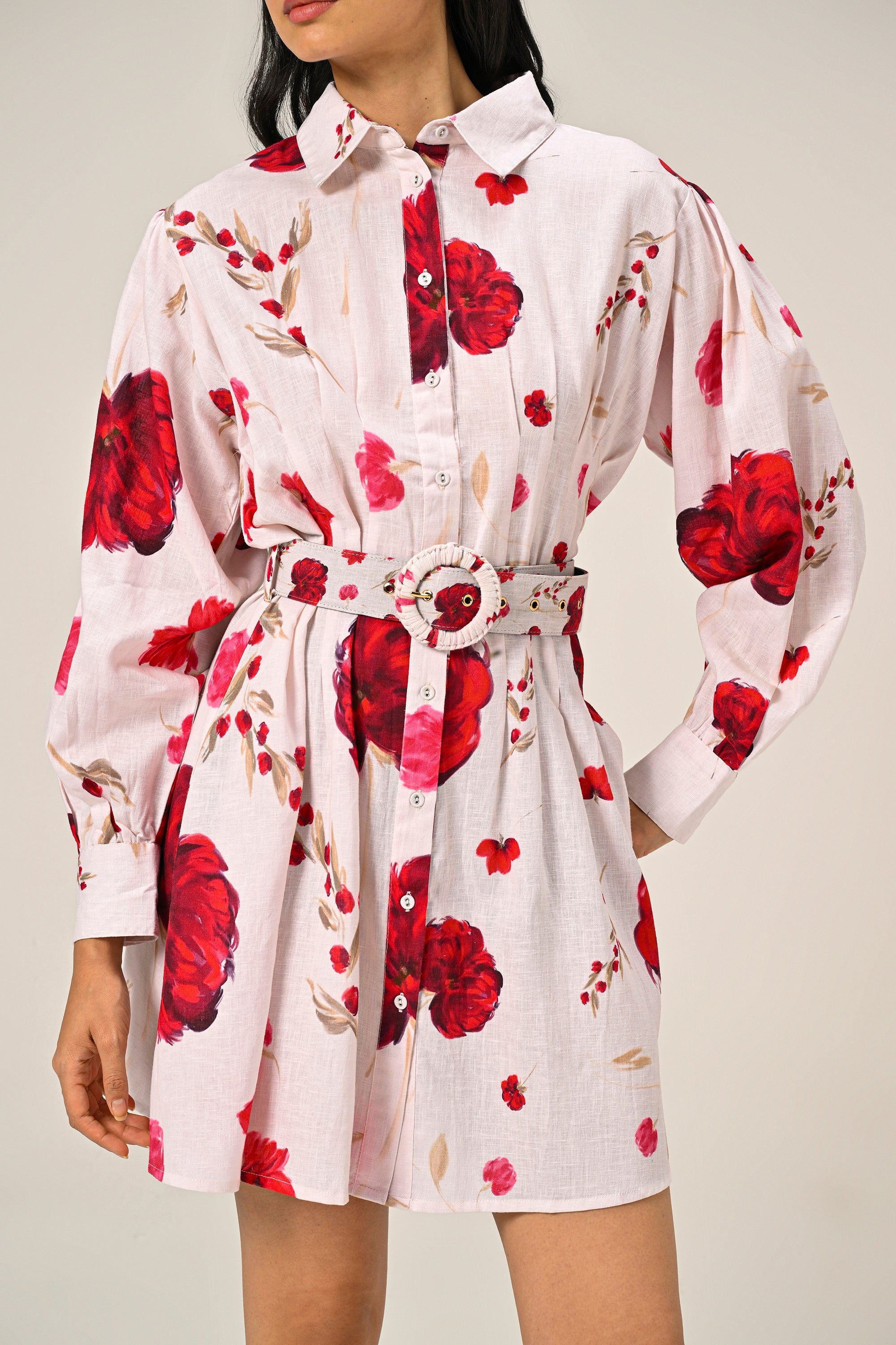 Cloud Petal – Mini Shirt Dress