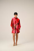 Rosé Flame – Mini Shirt Dress