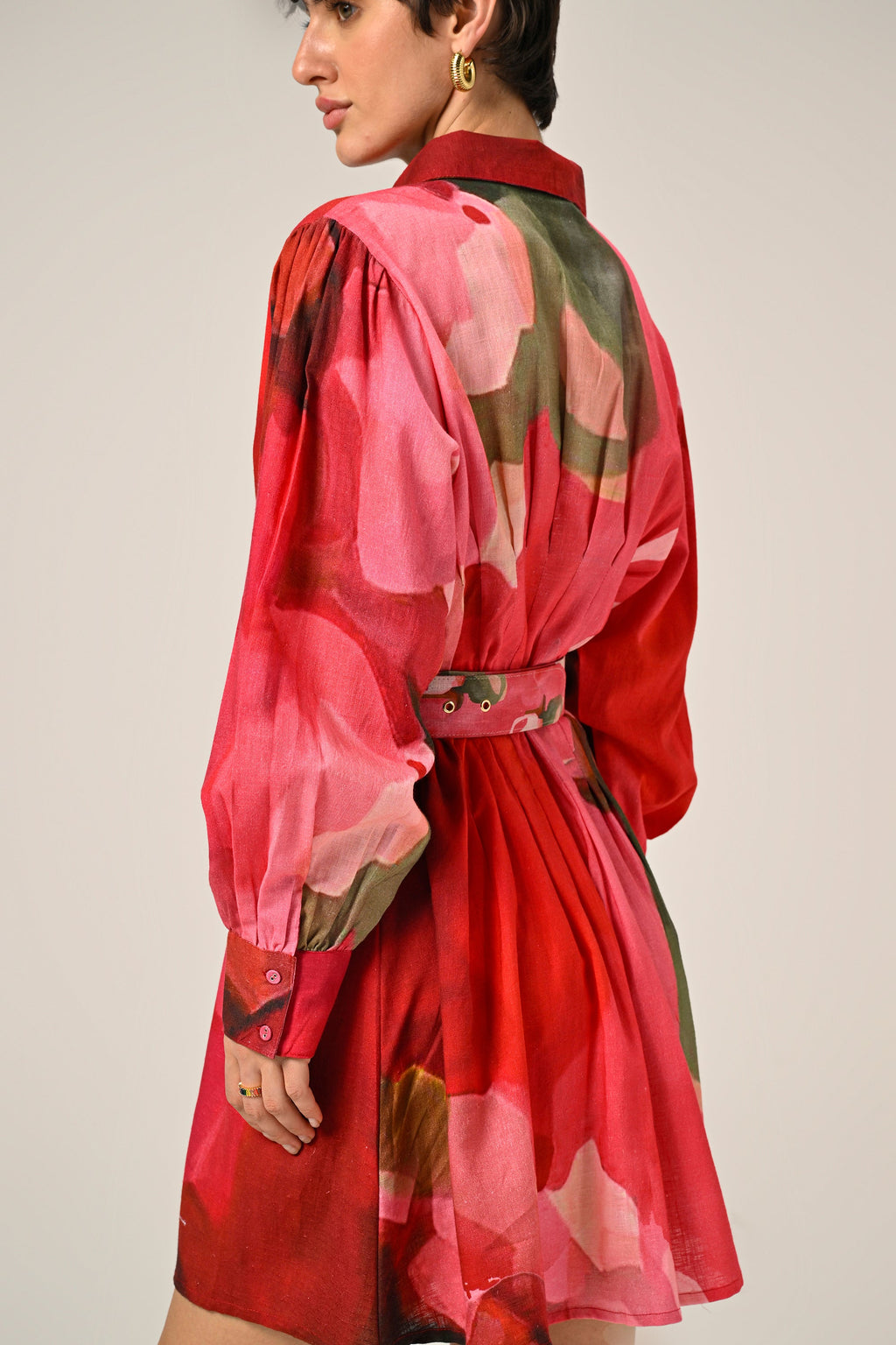 Rosé Flame – Mini Shirt Dress