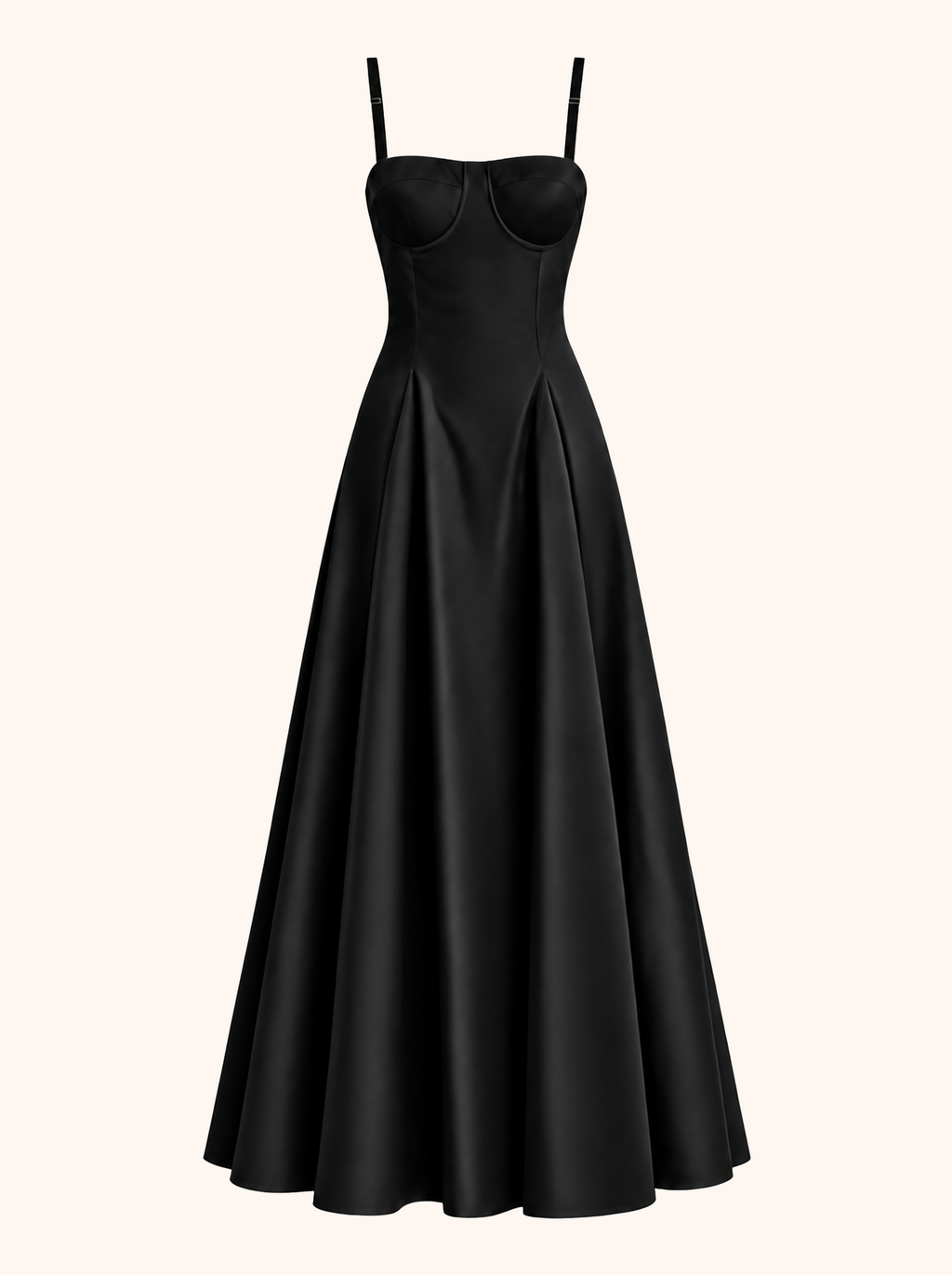 Odette Black Flared Maxi Dress