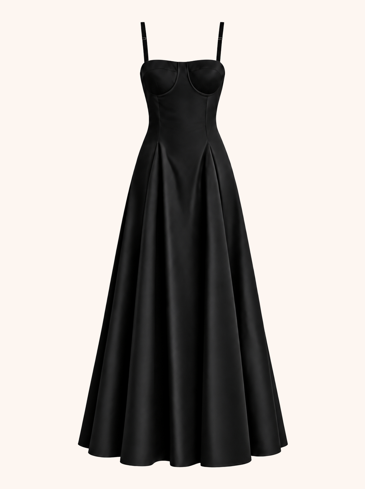 Odette Black Flared Maxi Dress