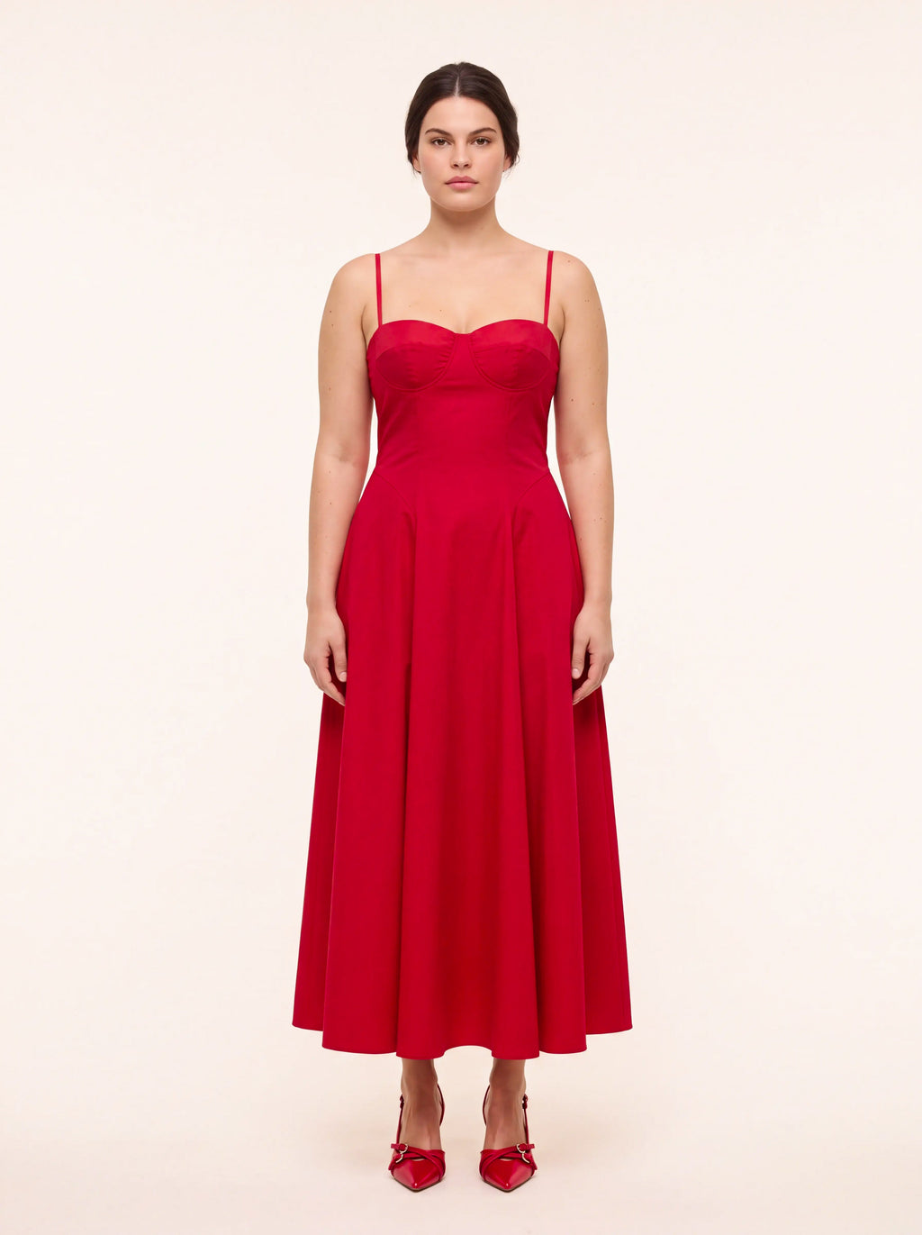 Odette Red Flared Maxi Dress