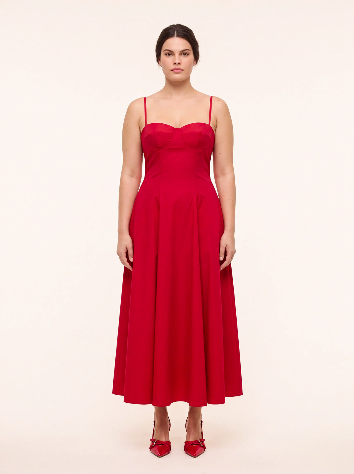 Odette Red Flared Maxi Dress